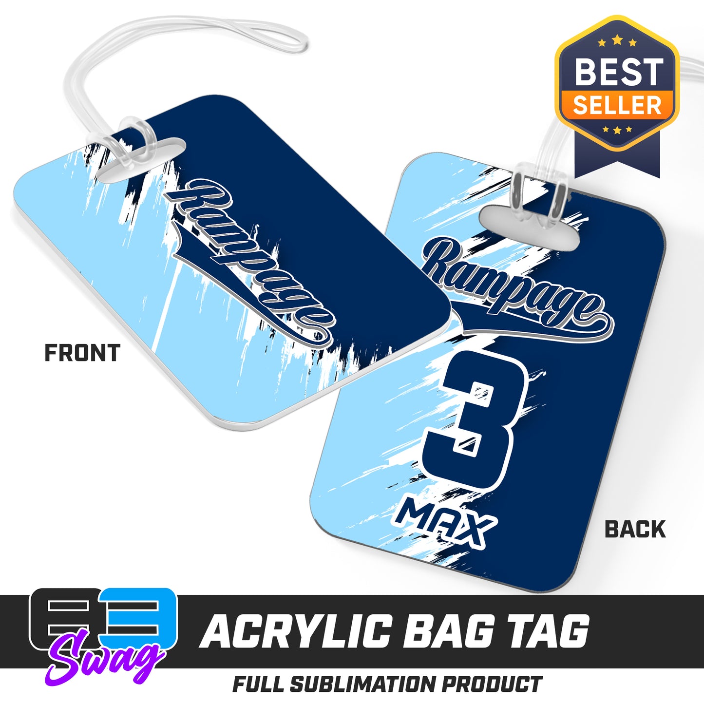 Hard Acrylic Bag Tag - Mississippi Rampage 2030 Softball