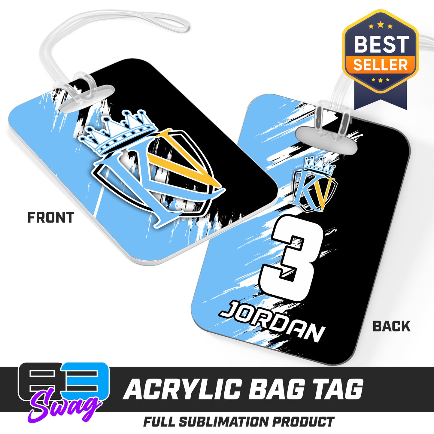 Hard Acrylic Bag Tag - Kingdom Nation Baseball