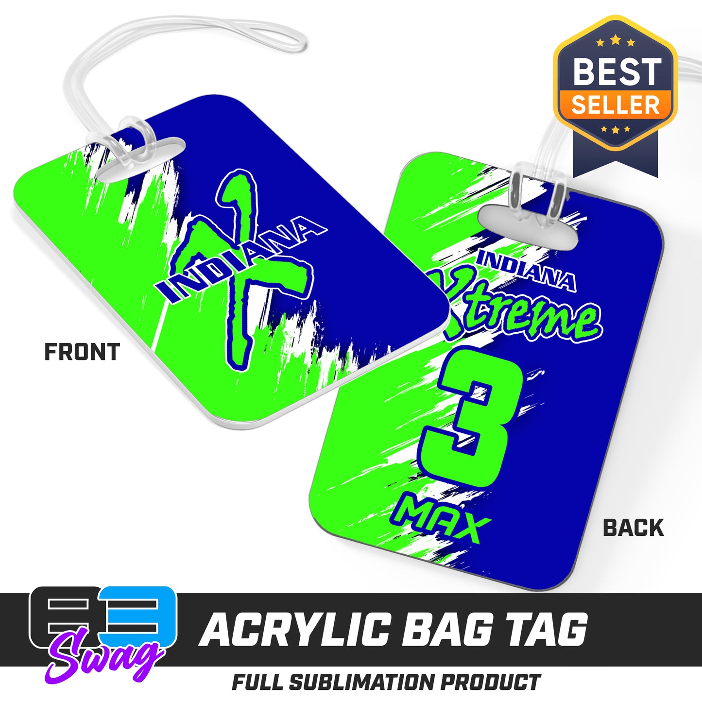 Hard Acrylic Bag Tag - Indiana Xtreme Softball