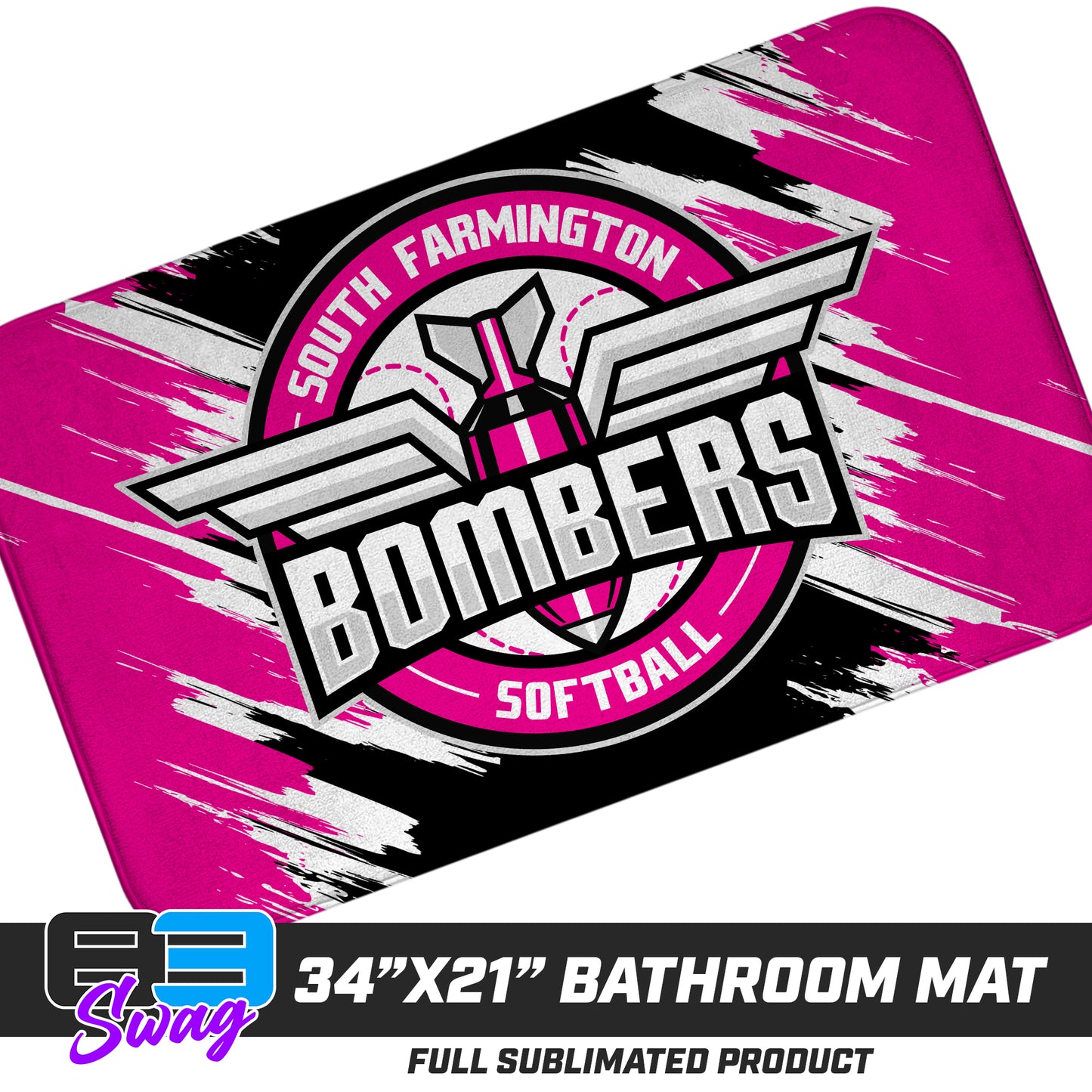 21"x34" Microfiber Bath Mat - South Farmington Bombers Softball
