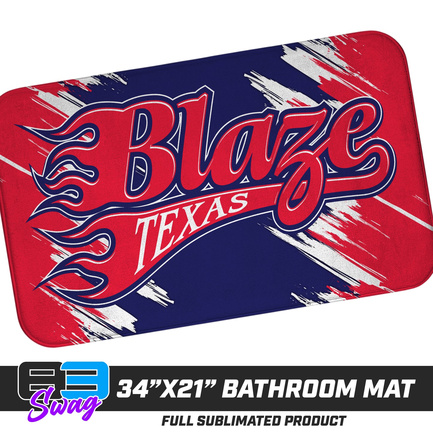 21"x34" Microfiber Bath Mat - Texas Blaze Softball