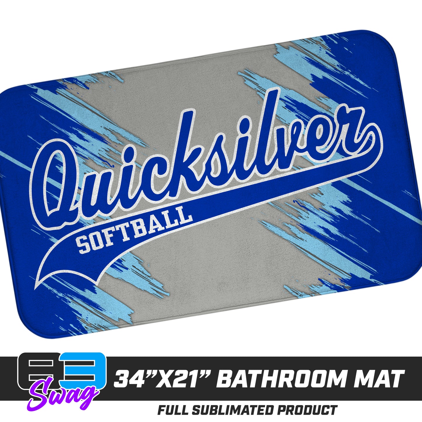 21"x34" Microfiber Bath Mat - Quicksilver Softball