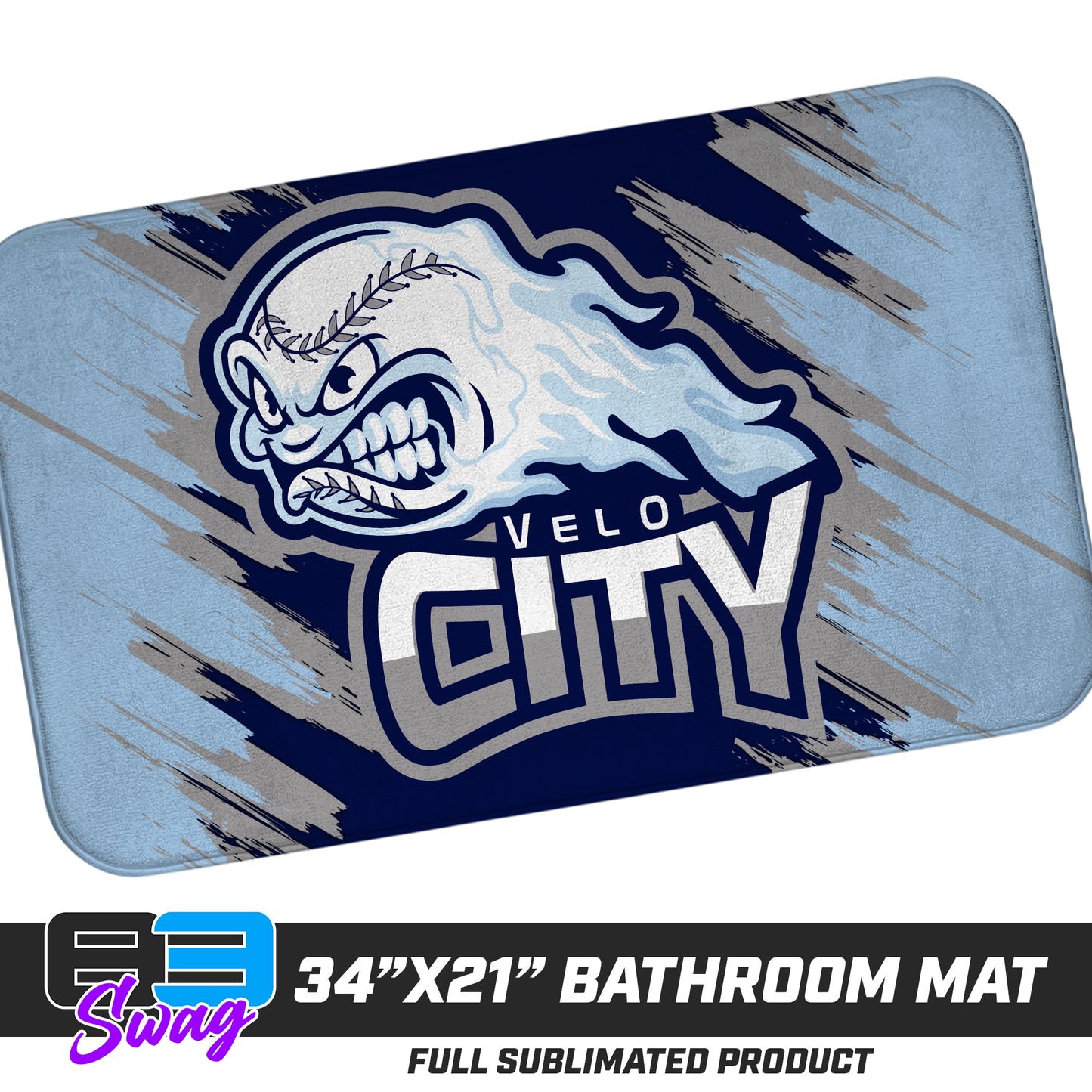 21"x34" Microfiber Bath Mat - Velocity Baseball