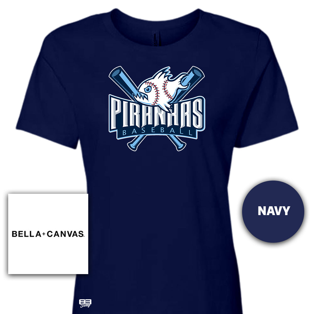 Bella + Canvas B6400 Women's Relaxed Jersey Short-Sleeve T-Shirt - Piranhas Baseball