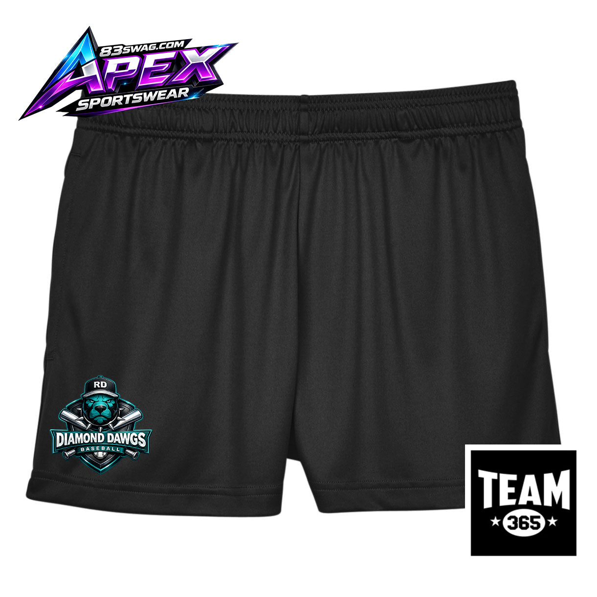 APEX Team 365 TT11SHW Women's Zone Performance Short - Diamond Dawgs Baseball