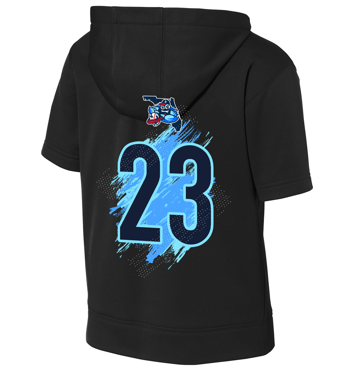 GLITCH - Sport-Tek Youth Sport-Wick Fleece Short Sleeve Hooded Pullover YST251 - FCA Blueclaws Baseball