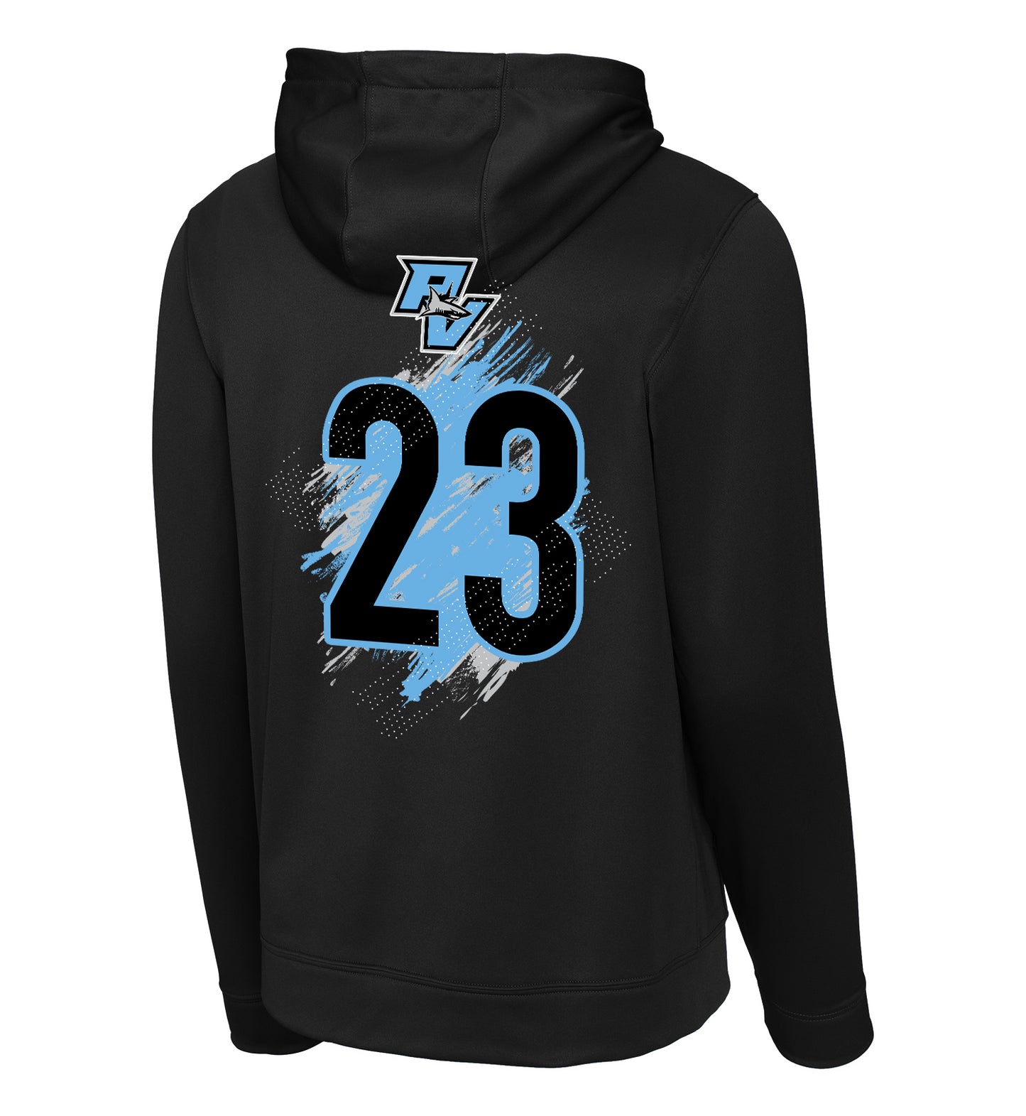 GLITCH - Sport-Tek Sport-Wick Fleece Hooded Pullover F244 - PVAA Sharks Baseball