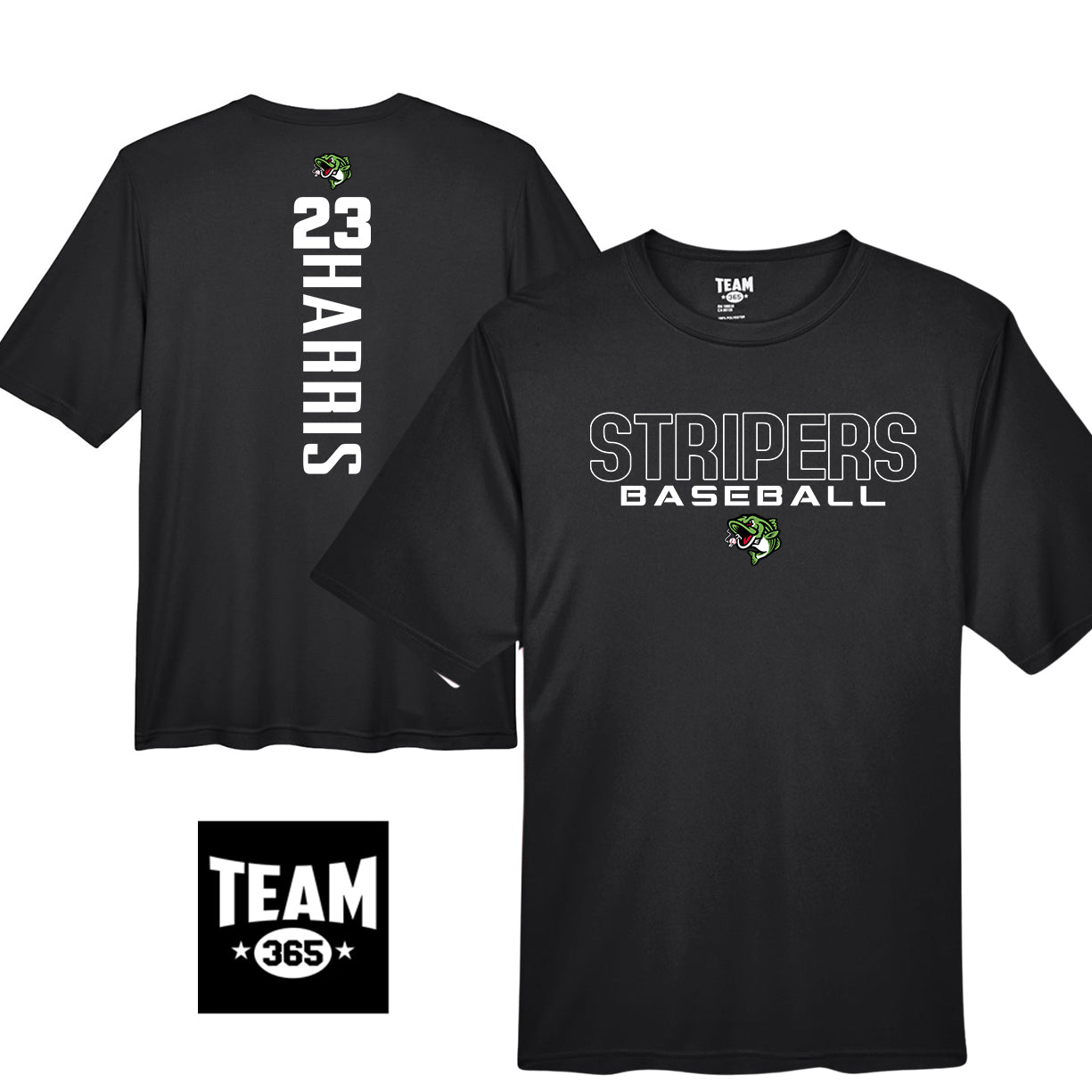 GAME TIME - Team 365 Youth & Men's Zone Performance T-Shirt - RBA Stripers Baseball