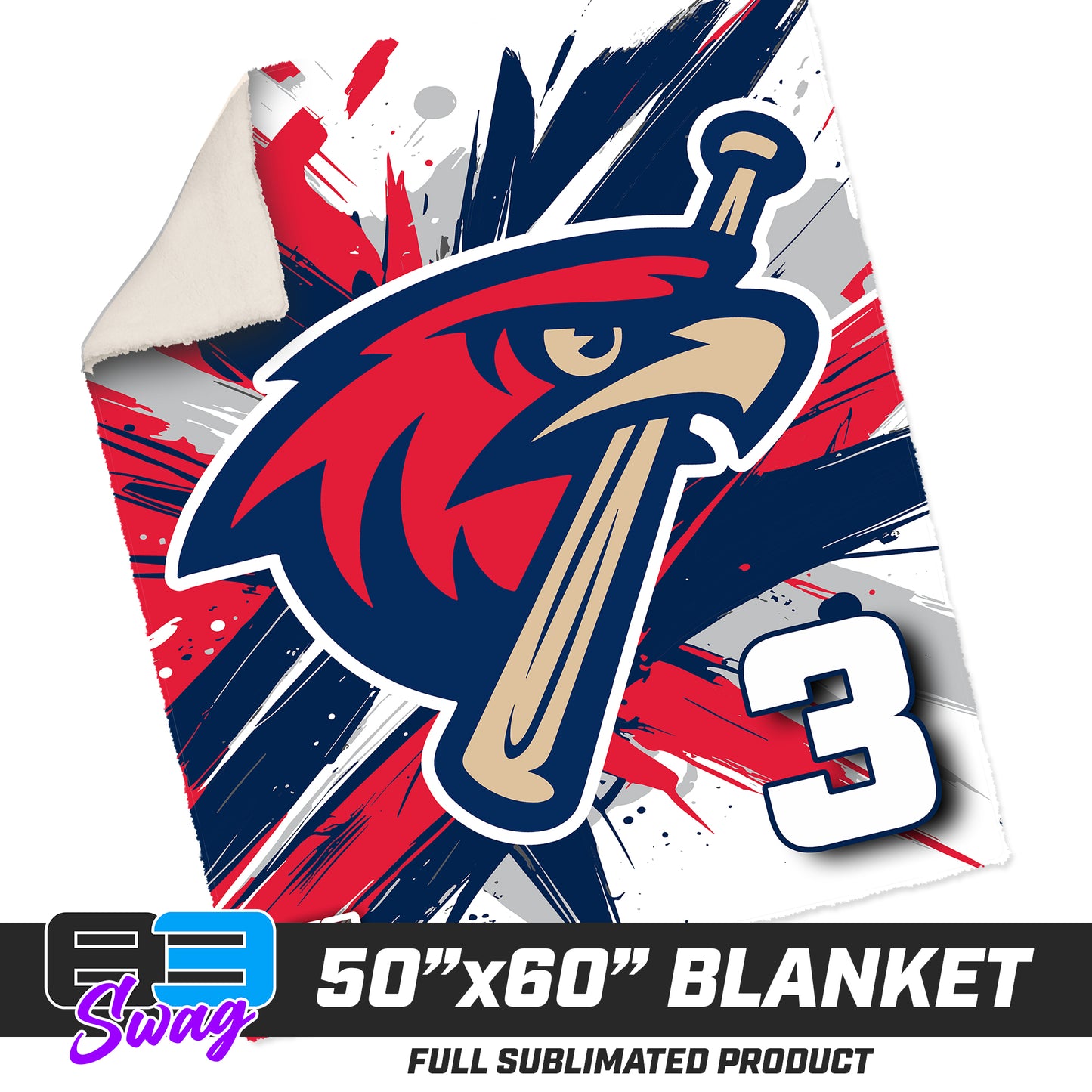 50”x60” Plush Sherpa Blanket - MSA Redtails Baseball