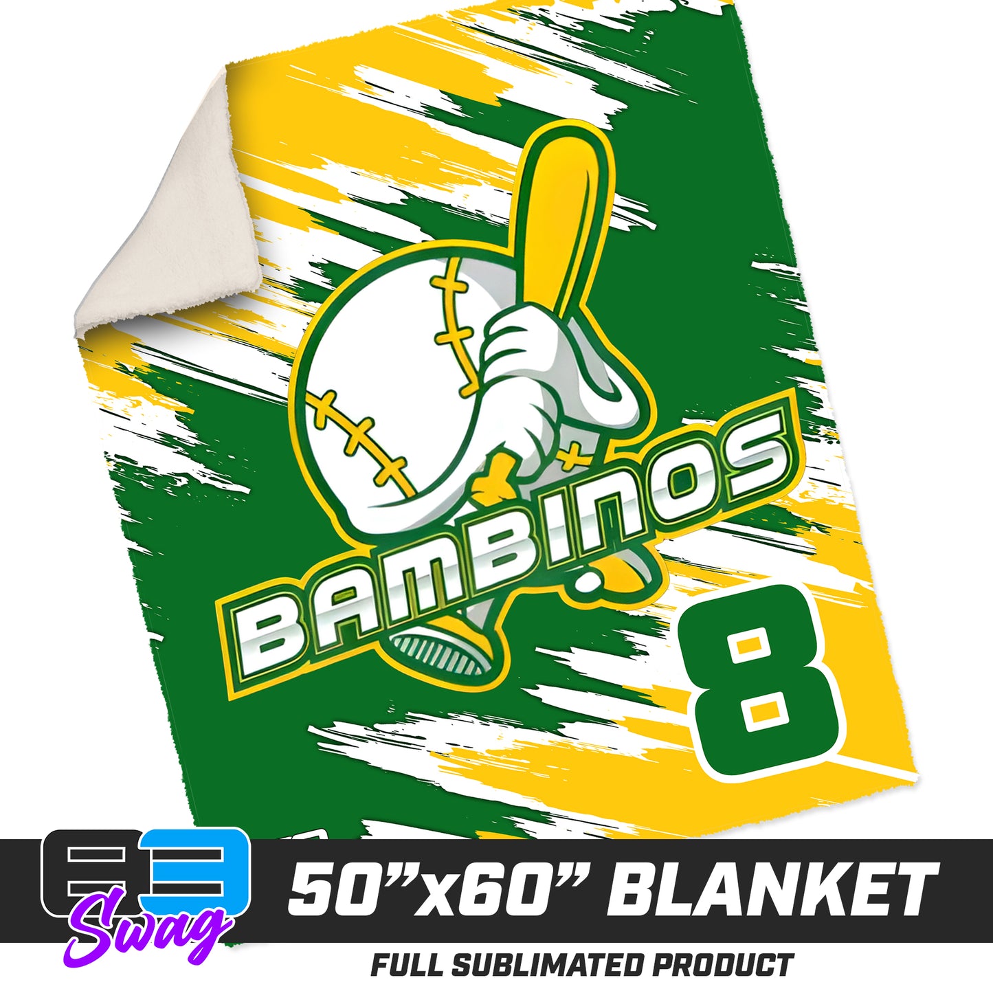 50”x60” Plush Sherpa Blanket - Bambinos Baseball