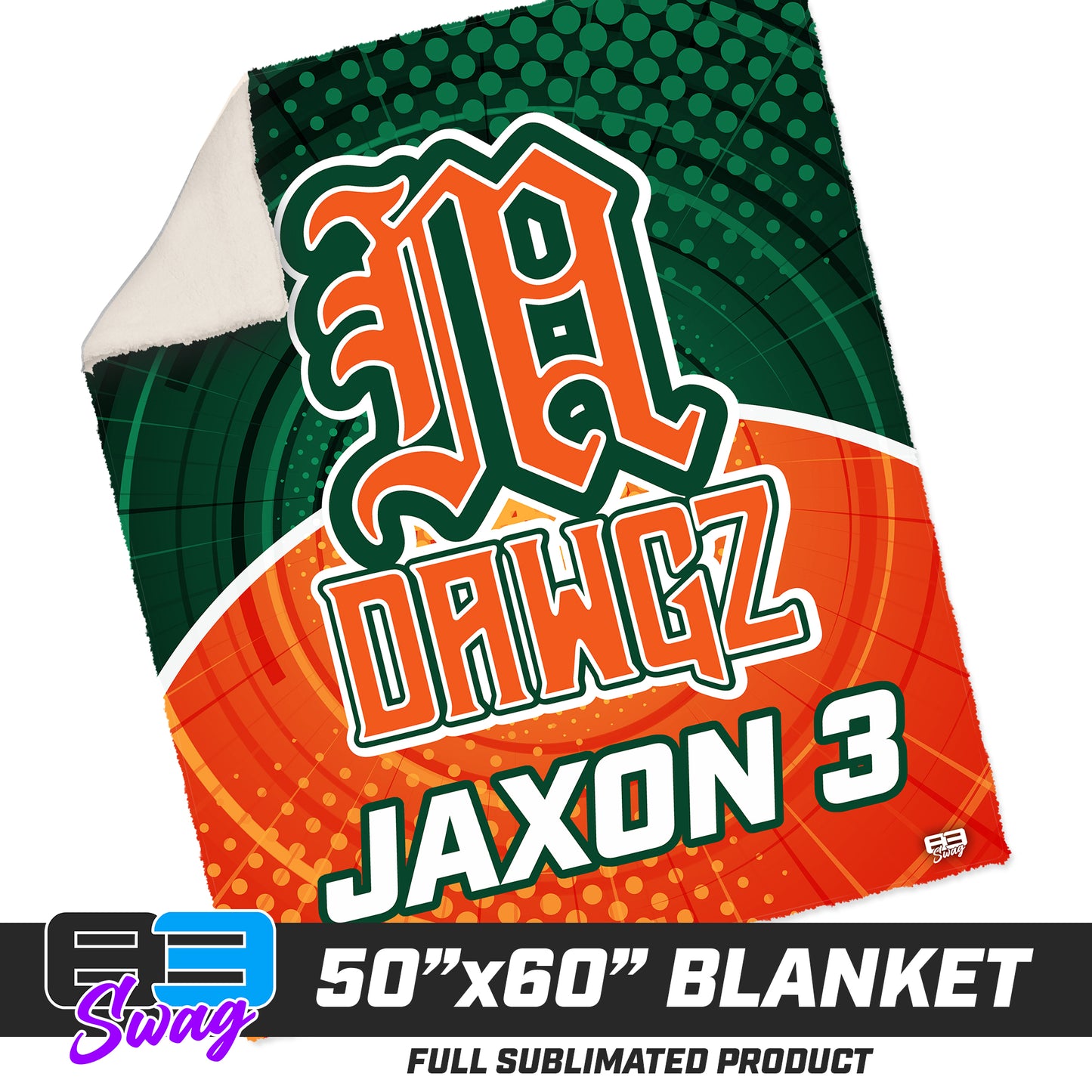 CUSTOM - 50”x60” Plush Sherpa Blanket - Miami Metro Dawgz
