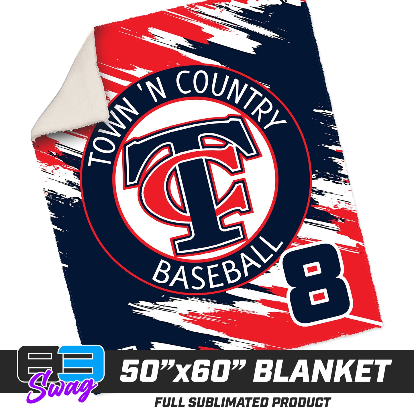 50”x60” Plush Sherpa Blanket - Town N Country Baseball