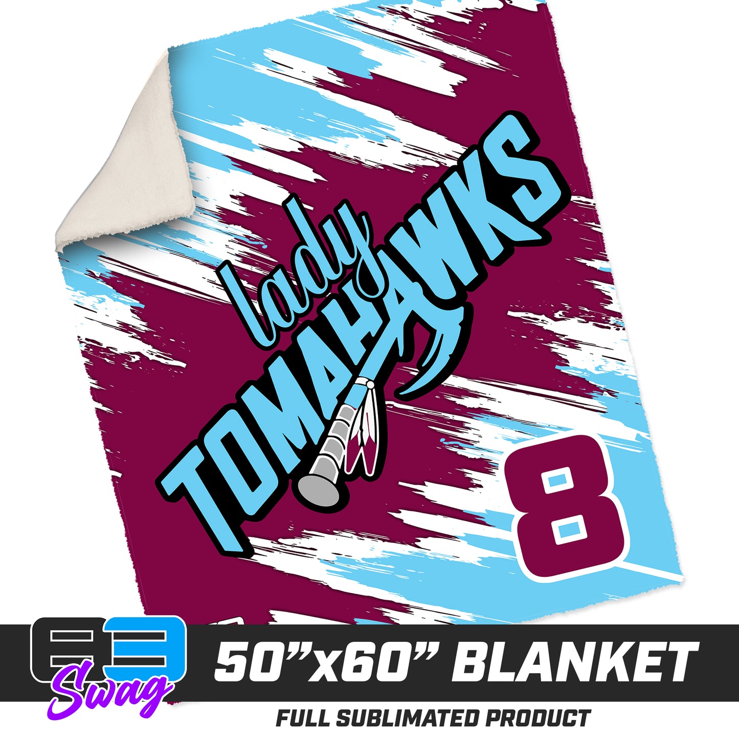 50”x60” Plush Sherpa Blanket - Keystone Heights - Lady Tomahawks Softball