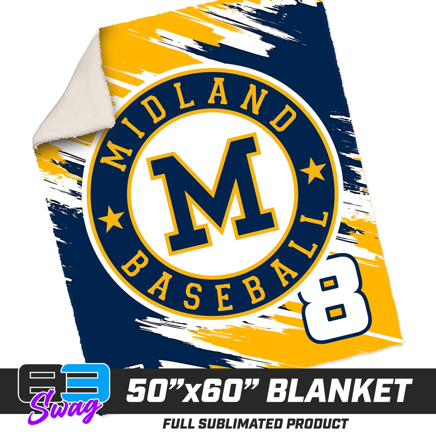 50”x60” Plush Sherpa Blanket - Midland Baseball