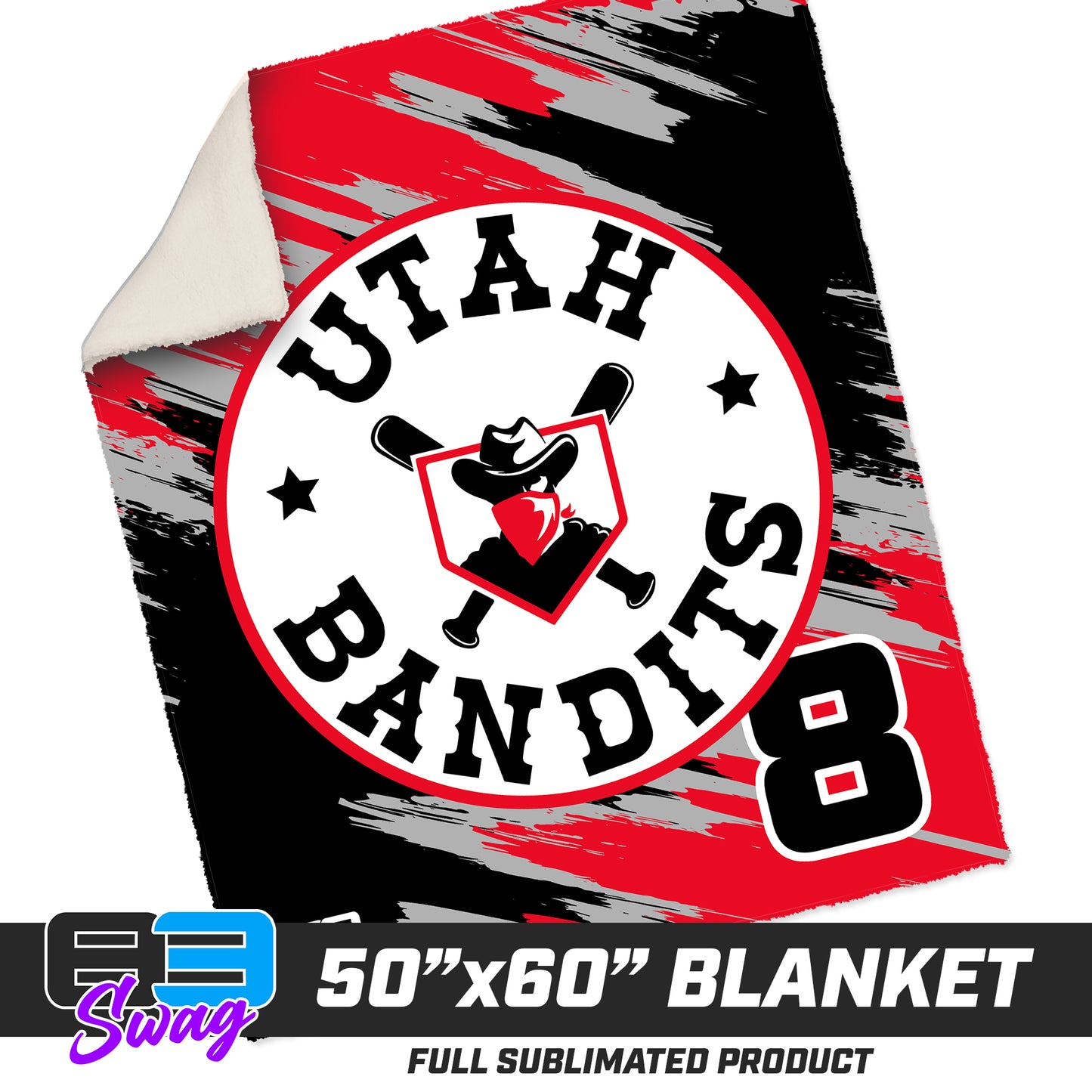 50”x60” Plush Sherpa Blanket - Utah Bandits Baseball