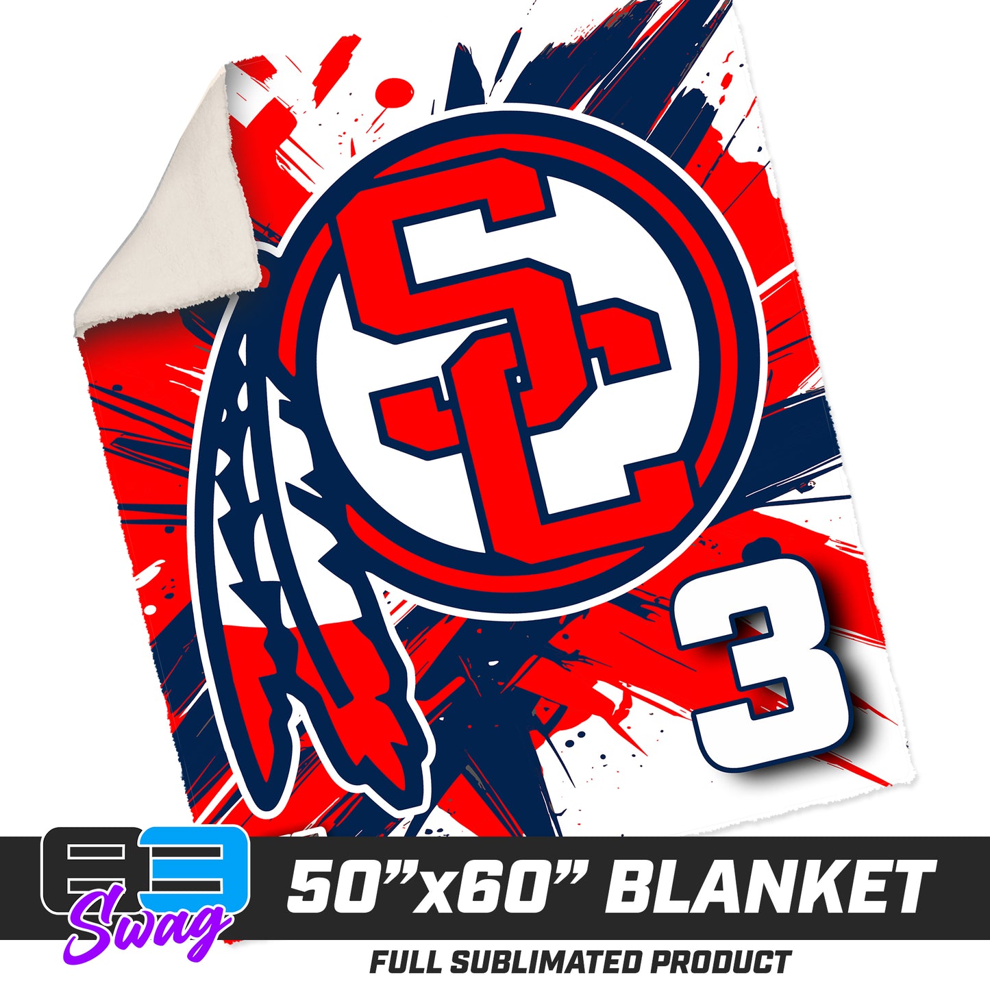 50”x60” Plush Sherpa Blanket - South Cherokee Indians