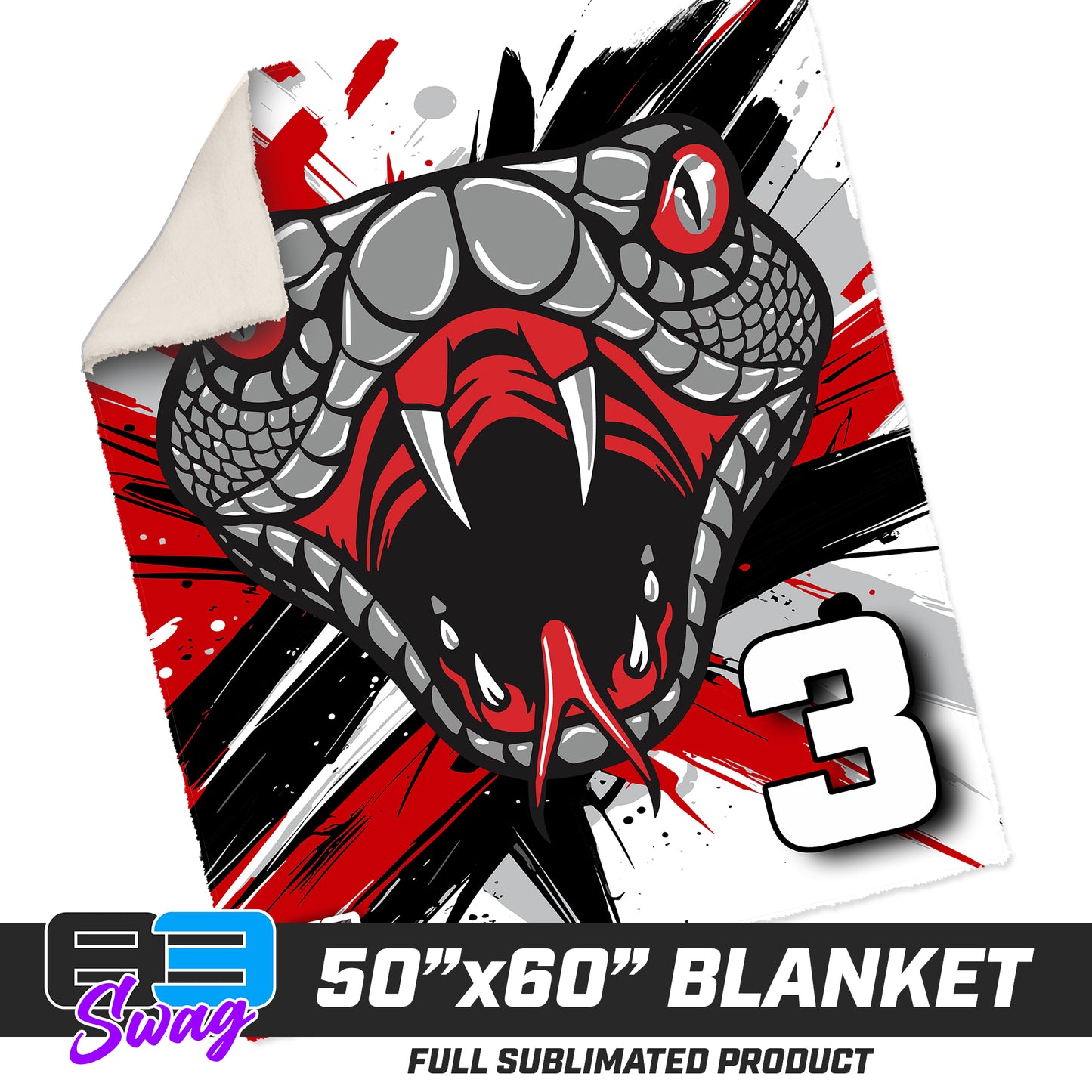 50”x60” Plush Sherpa Blanket - Black Creek Cottonmouths