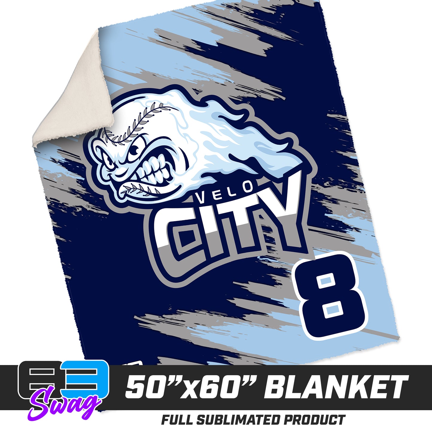 50”x60” Plush Sherpa Blanket - Velocity Baseball