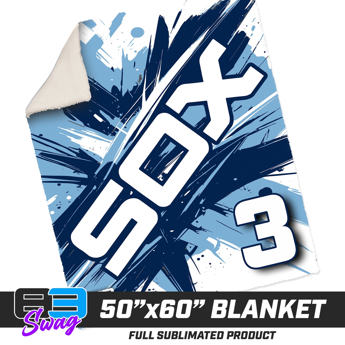 50”x60” Plush Sherpa Blanket - East Coast Sox Baseball