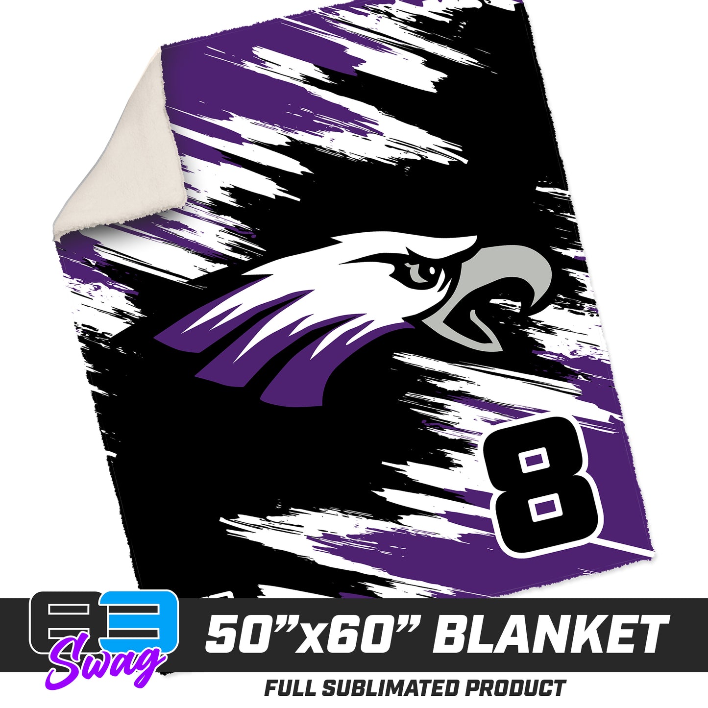 50”x60” Plush Sherpa Blanket - Bellmawr Purple Eagles