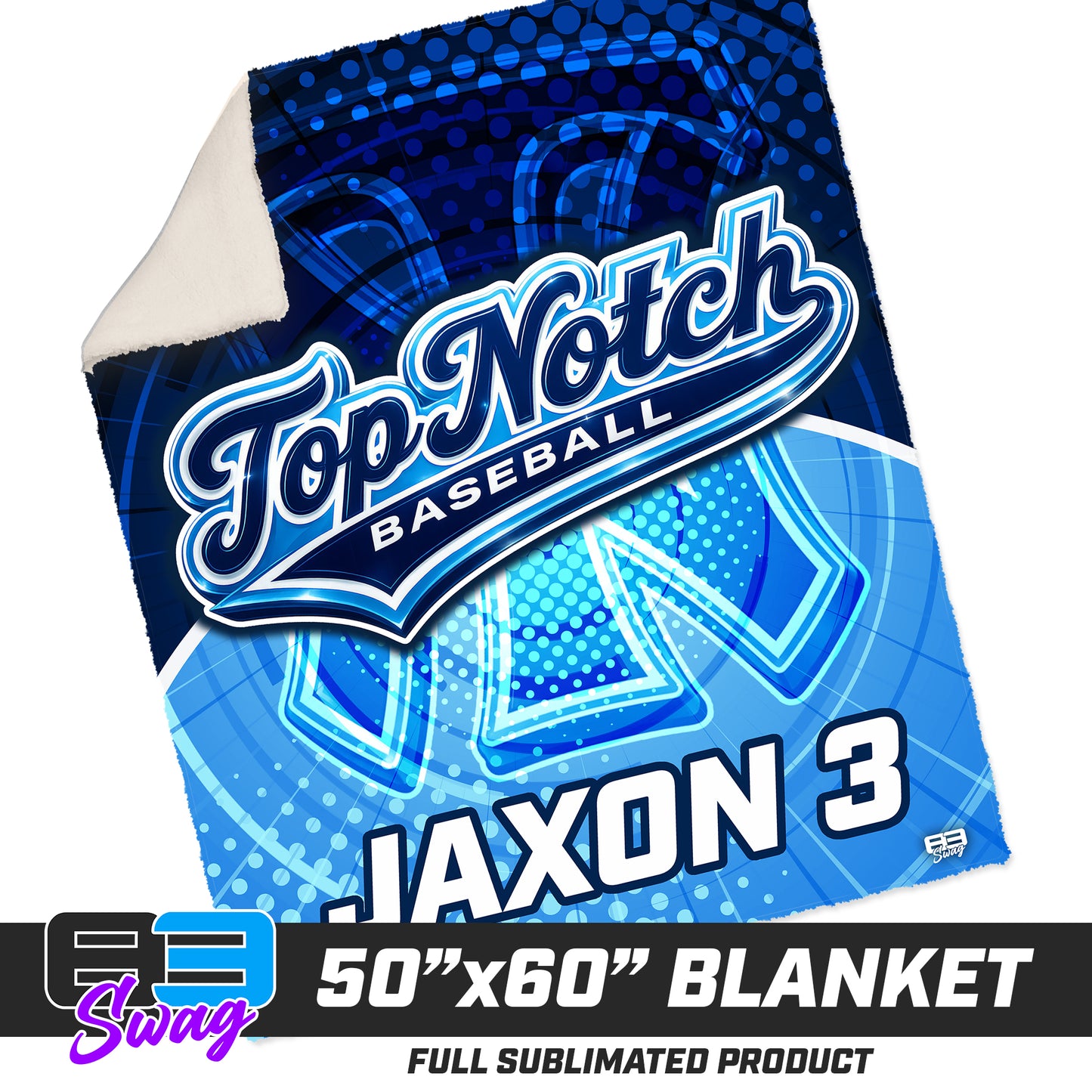 CUSTOM - 50”x60” Plush Sherpa Blanket - Top Notch Baseball
