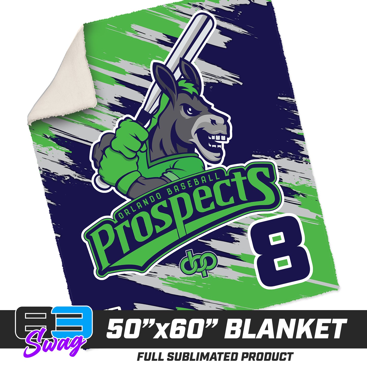 50”x60” Plush Sherpa Blanket - Orlando Baseball Prospects - Swamp Donkeys