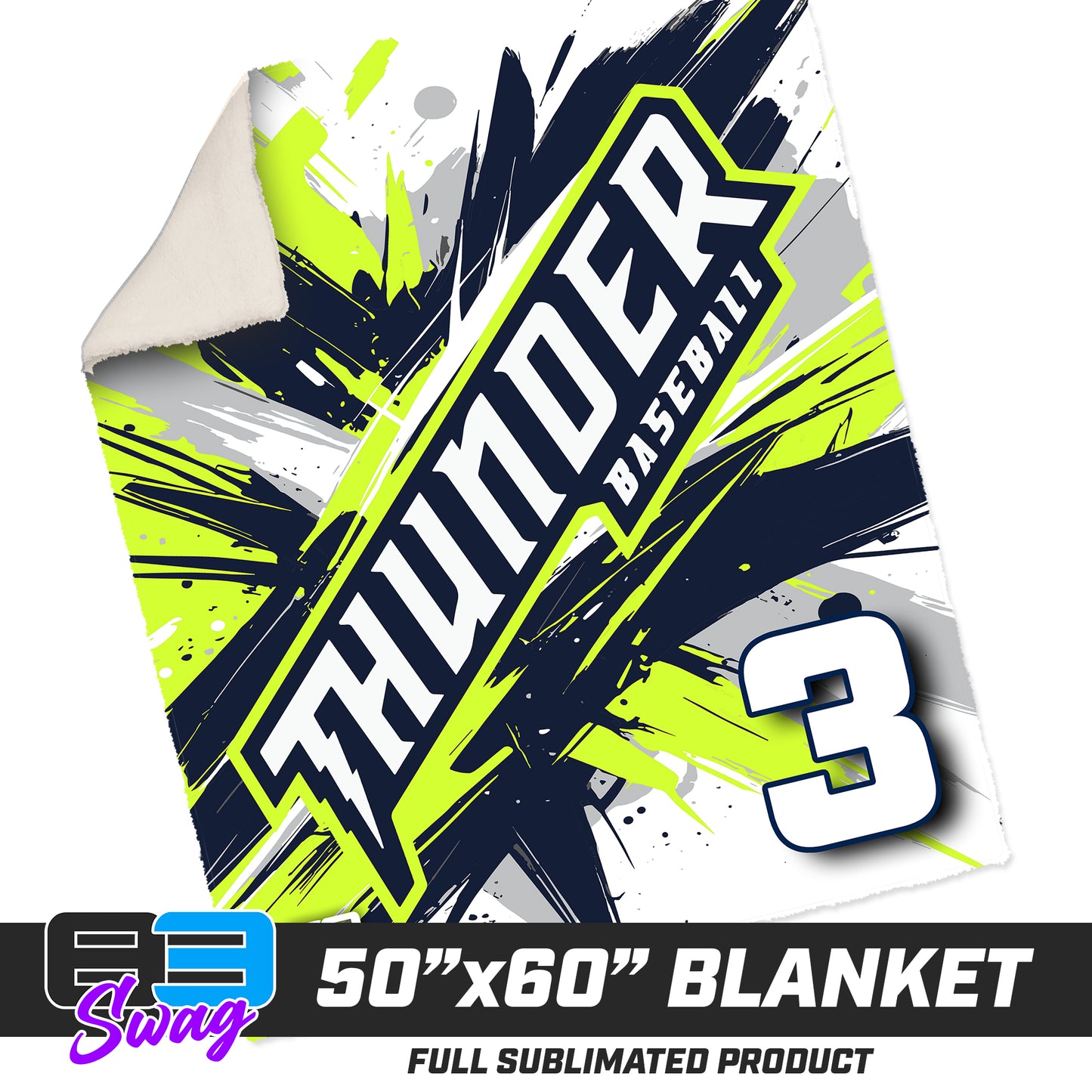 50”x60” Plush Sherpa Blanket - Ponte Vedra Thunder Baseball 2026 VERSION
