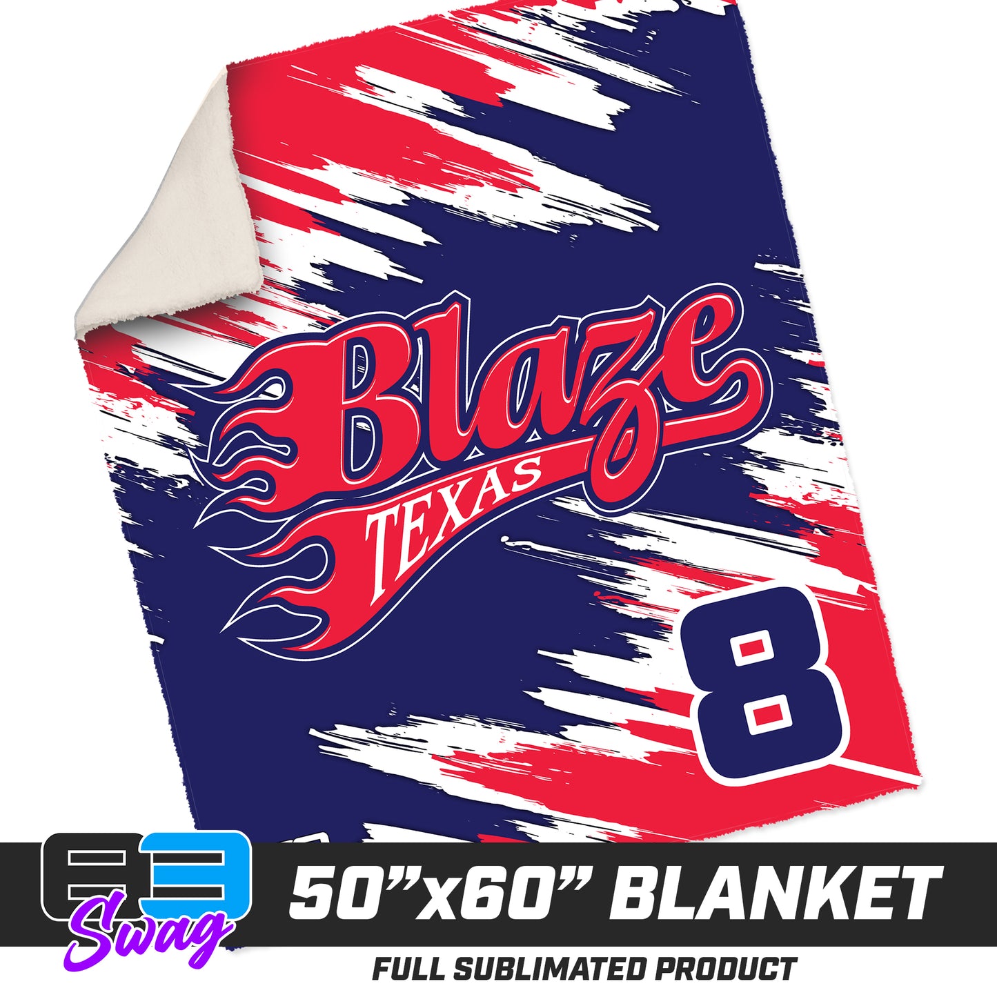 50”x60” Plush Sherpa Blanket - Texas Blaze Softball