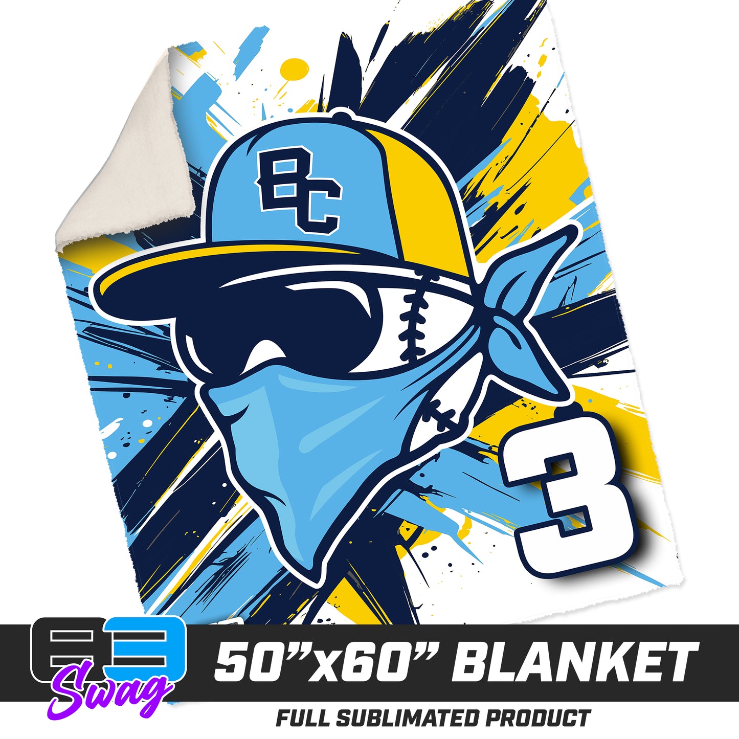 50”x60” Plush Sherpa Blanket - Bold City Bandits Baseball 2026 VERSION