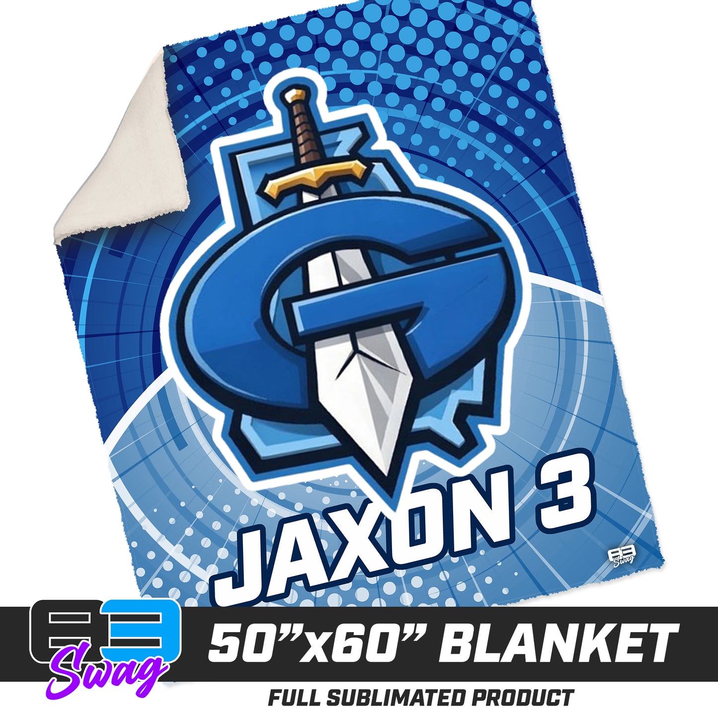 CUSTOM - 50”x60” Plush Sherpa Blanket - Georgia Titans Elite Baseball