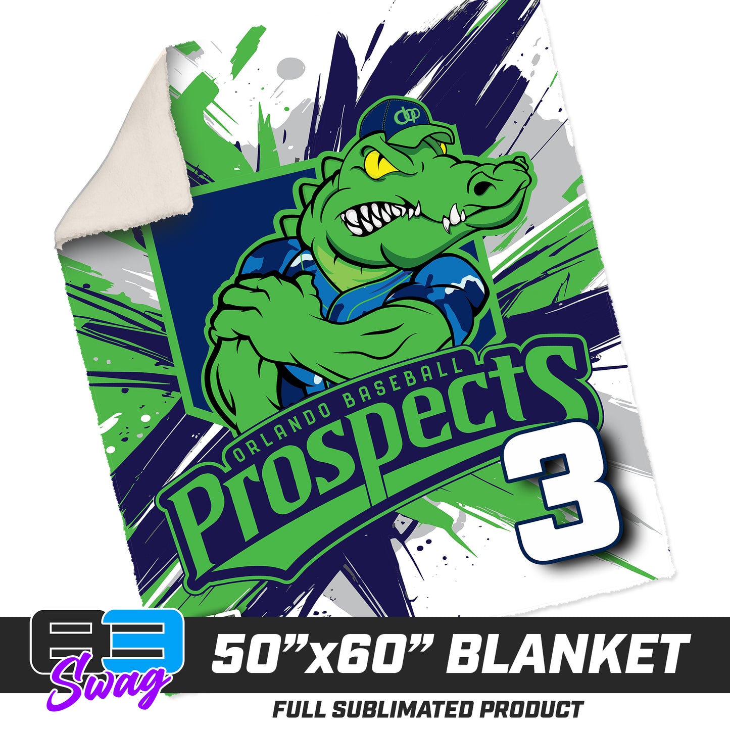 50”x60” Plush Sherpa Blanket - Orlando Baseball Prospects - Swamp Kings V.2026