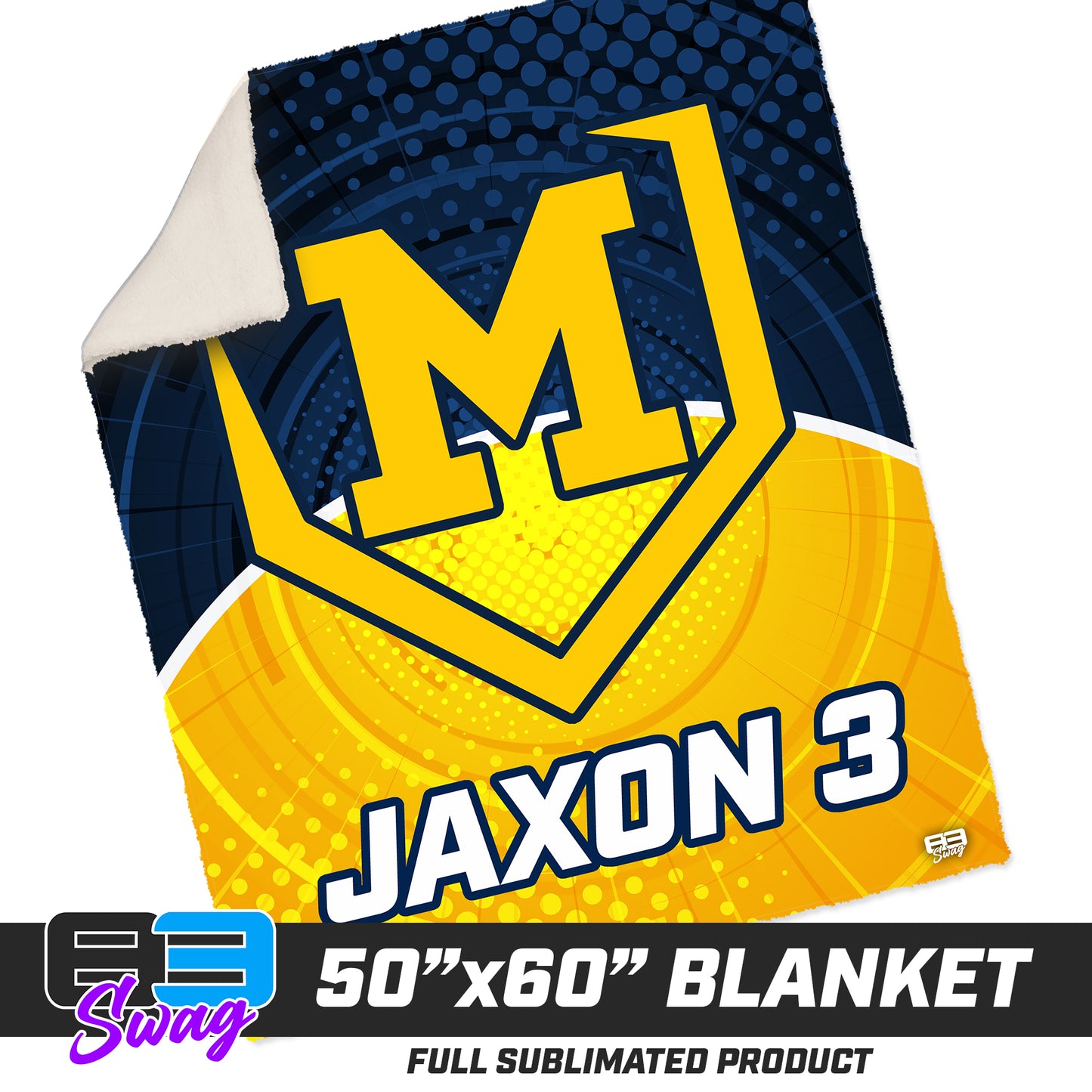 CUSTOM - 50”x60” Plush Sherpa Blanket - Midland Bandits Baseball