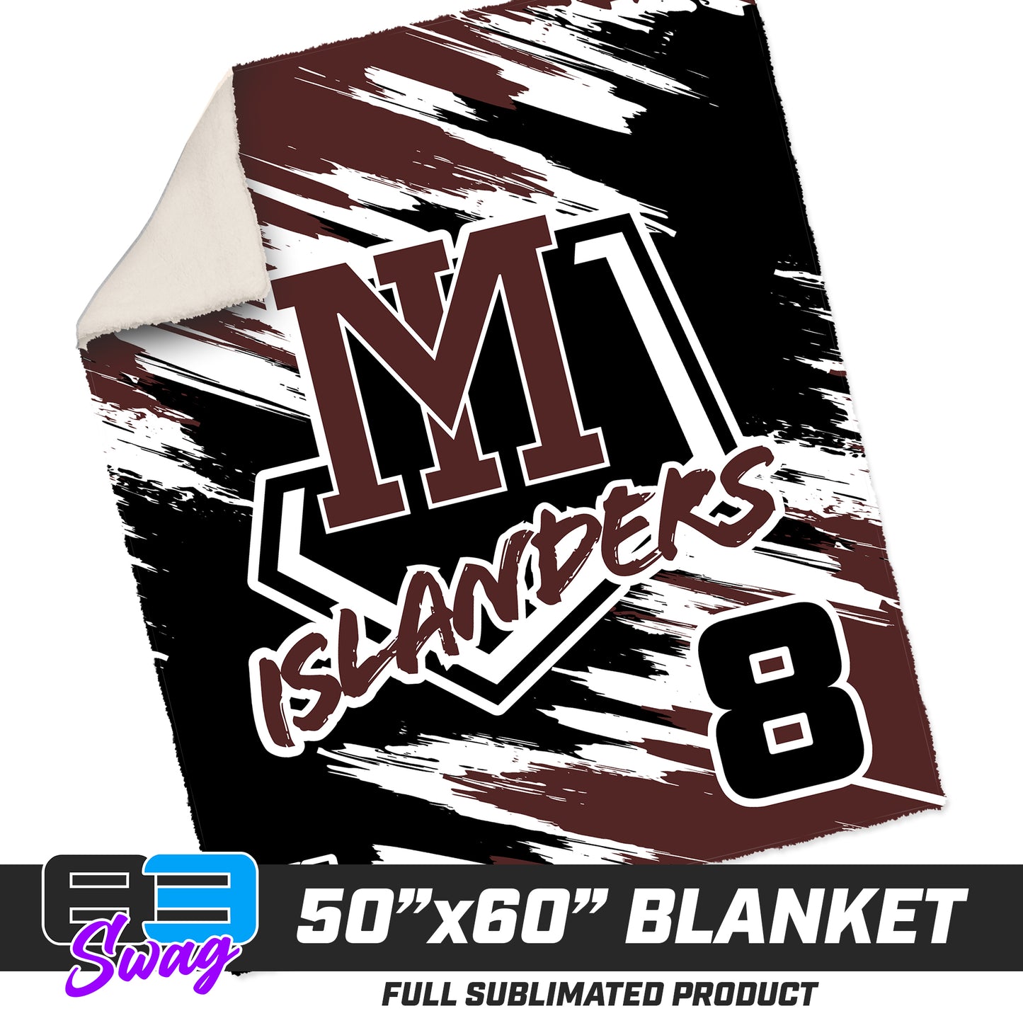 50”x60” Plush Sherpa Blanket - Mercer Islanders Baseball