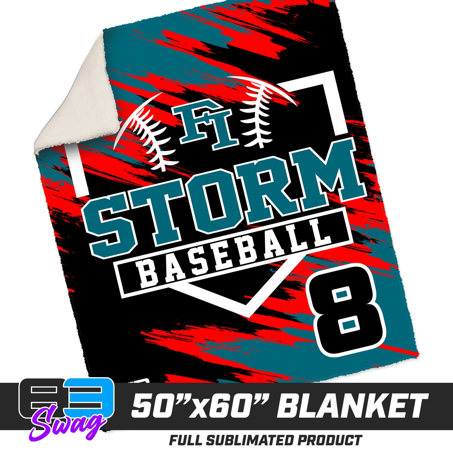 50”x60” Plush Sherpa Blanket - Fleming Island Storm Baseball