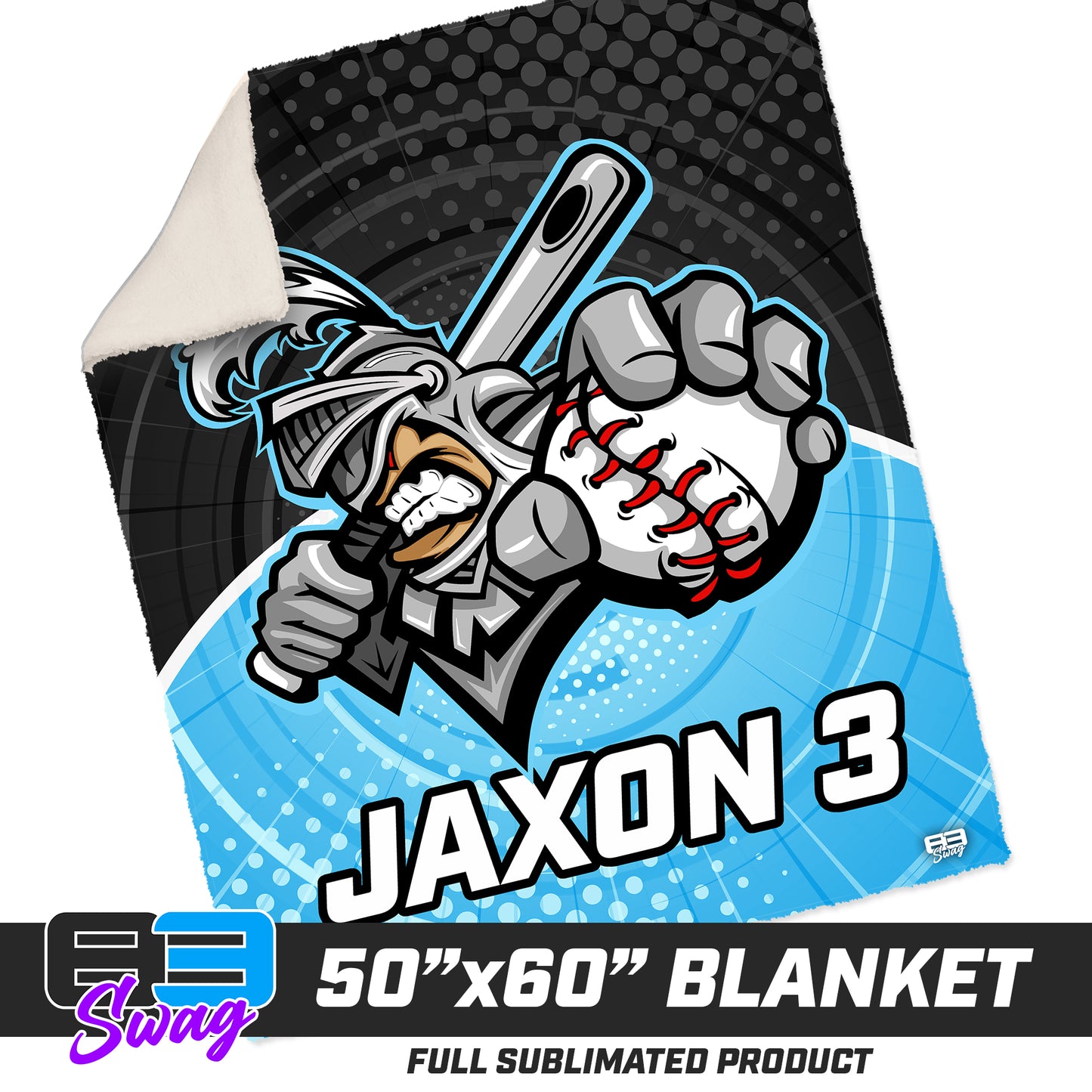 CUSTOM - 50”x60” Plush Sherpa Blanket - Knights Baseball