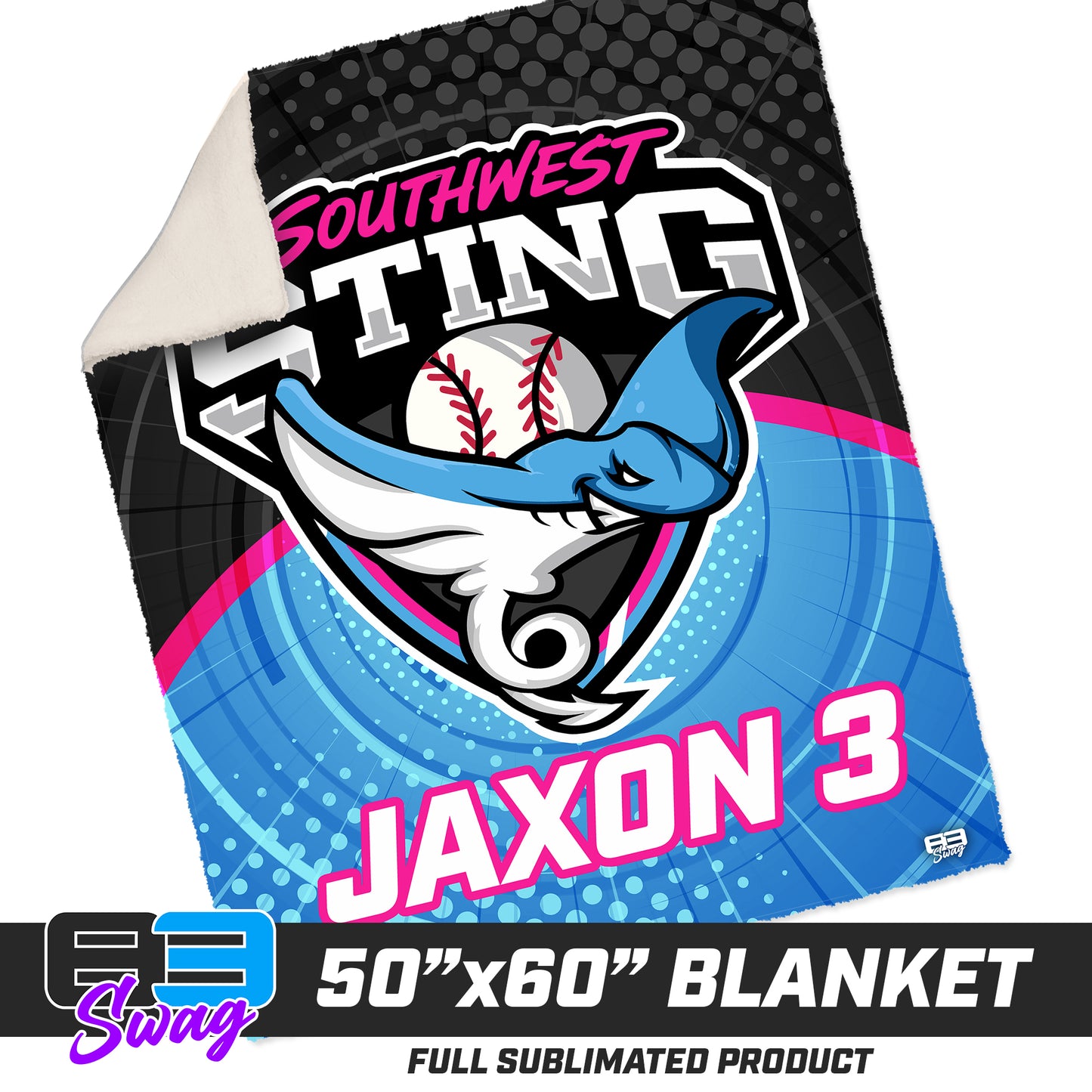 CUSTOM - 50”x60” Plush Sherpa Blanket - Southwest Sting Baseball