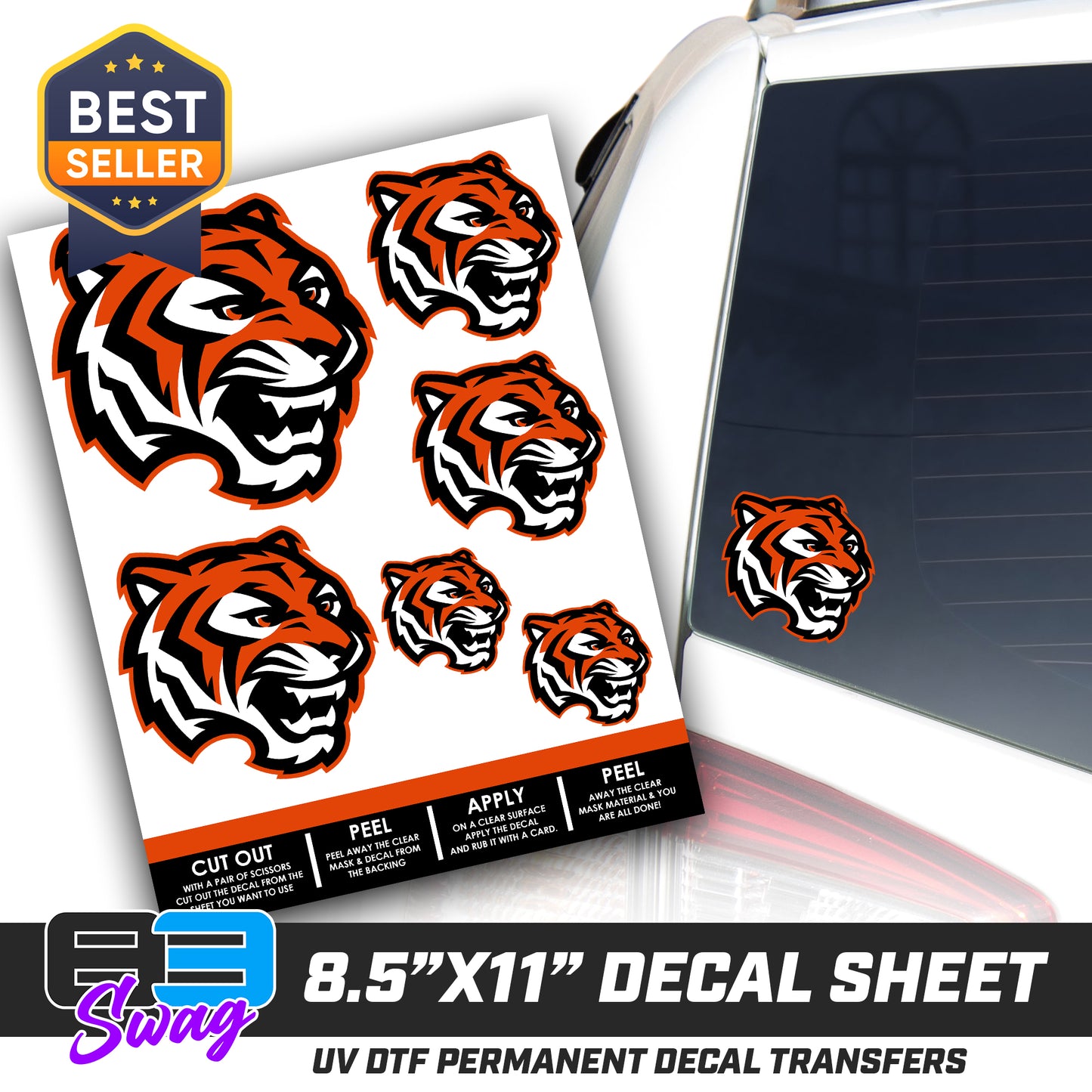Logo Decal Pack Sheet - Winter Park Tigers
