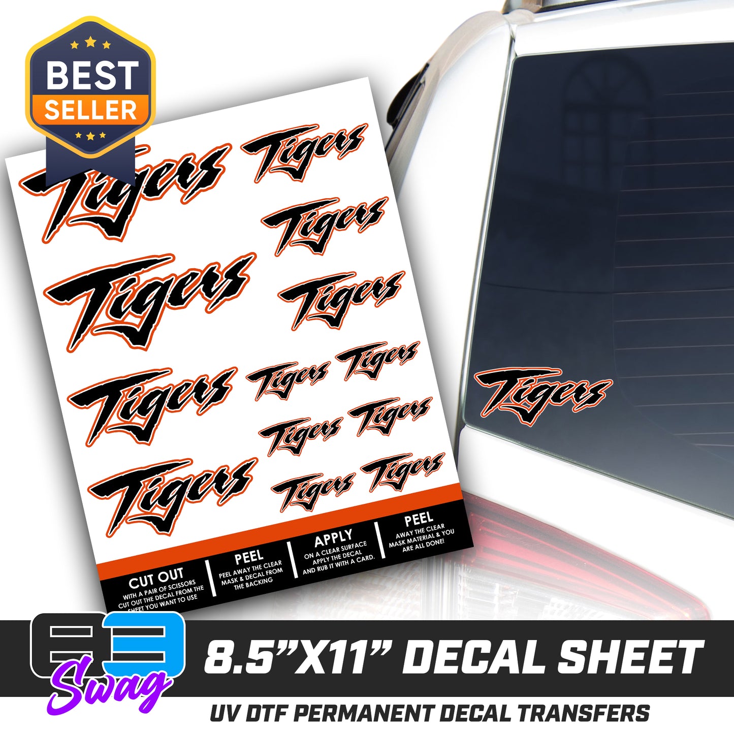 Logo Decal Pack Sheet - Winter Park Tigers