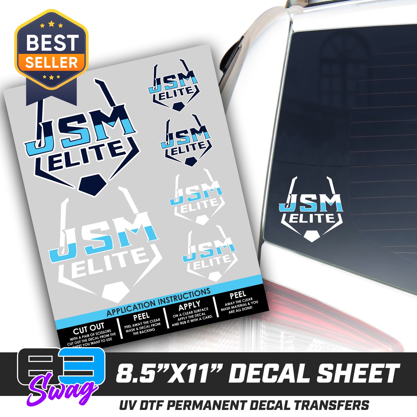 Logo Decal Pack Sheet - JSM ELITE Baseball