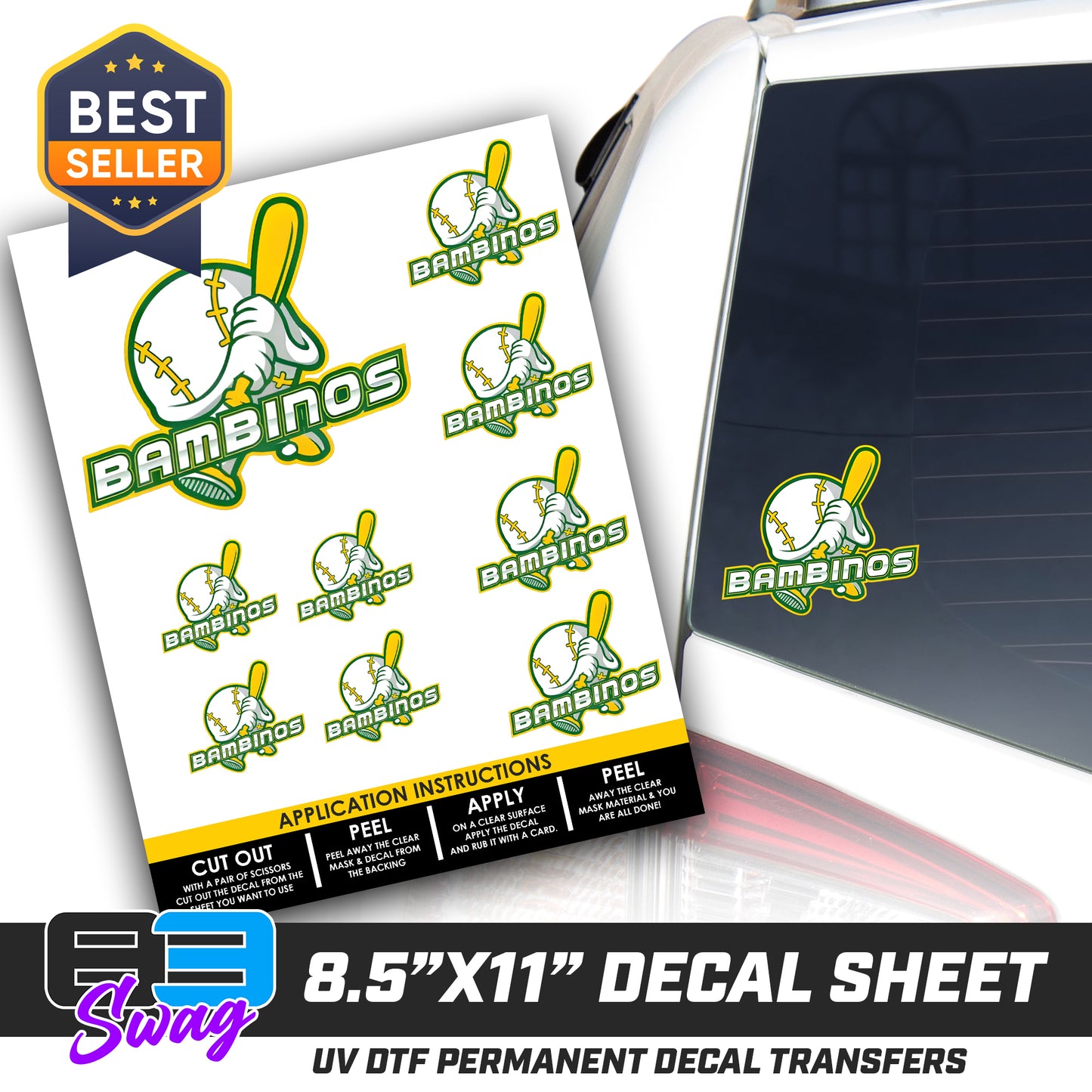 Logo Decal Pack Sheet - Bambinos Baseball
