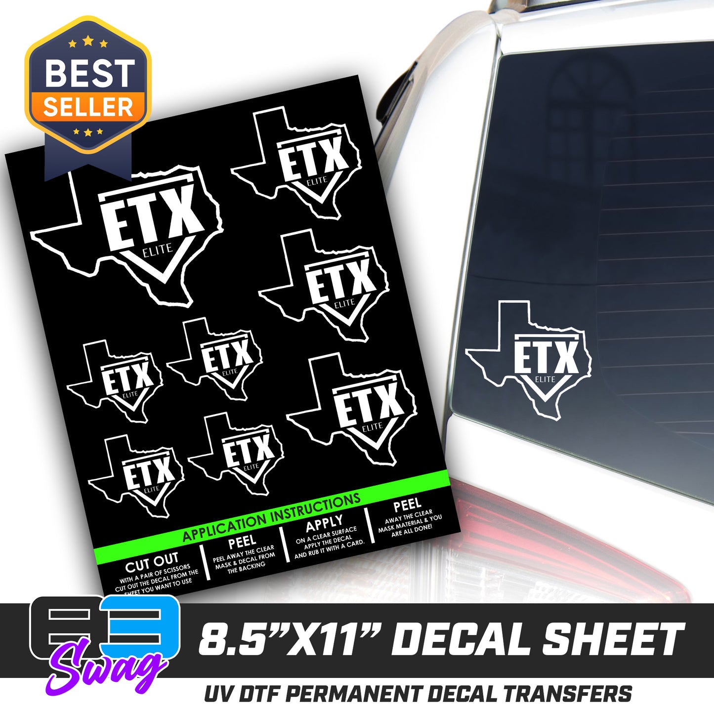 Logo Decal Pack Sheet - ETX Elite Softball