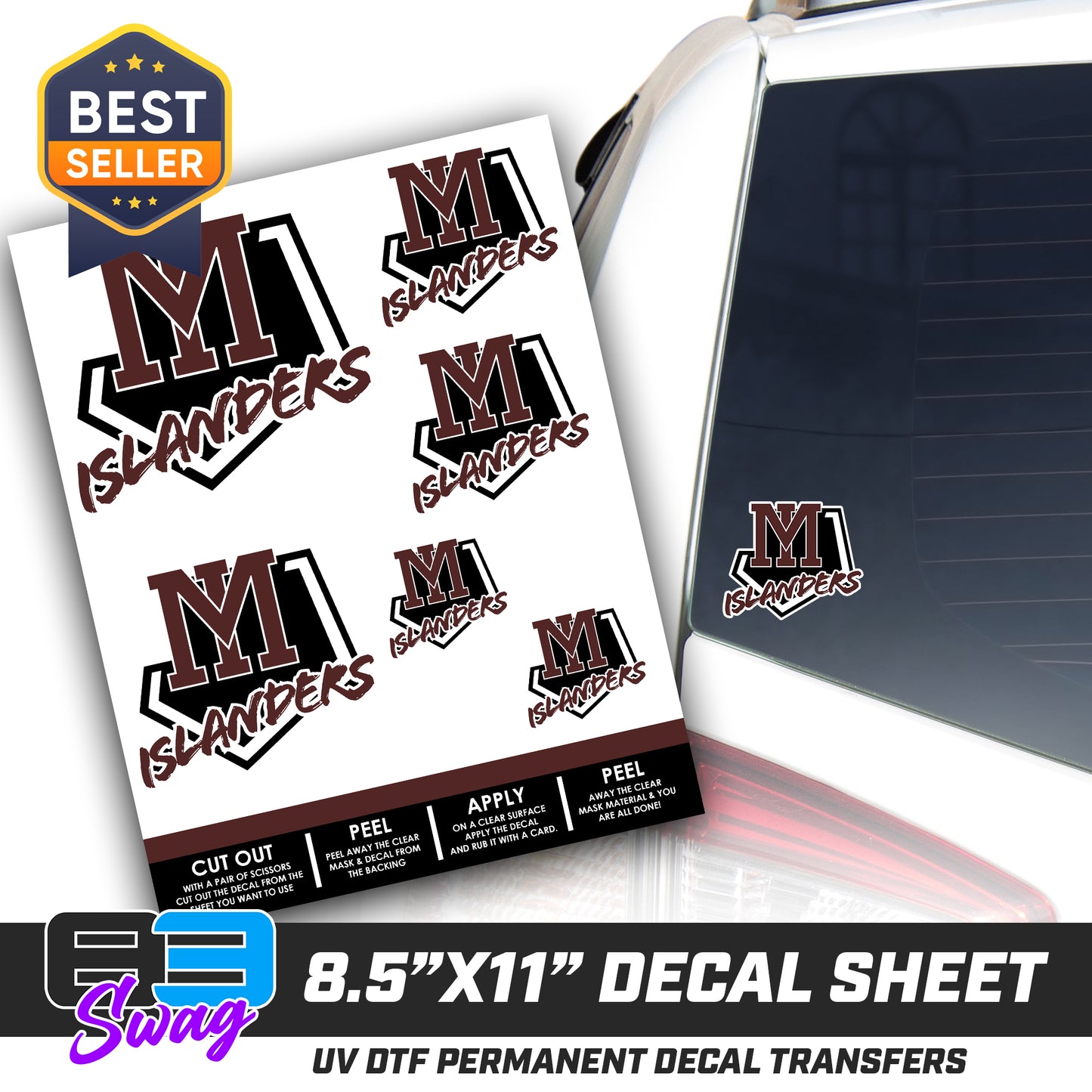 Logo Decal Pack Sheet - Mercer Islanders Baseball