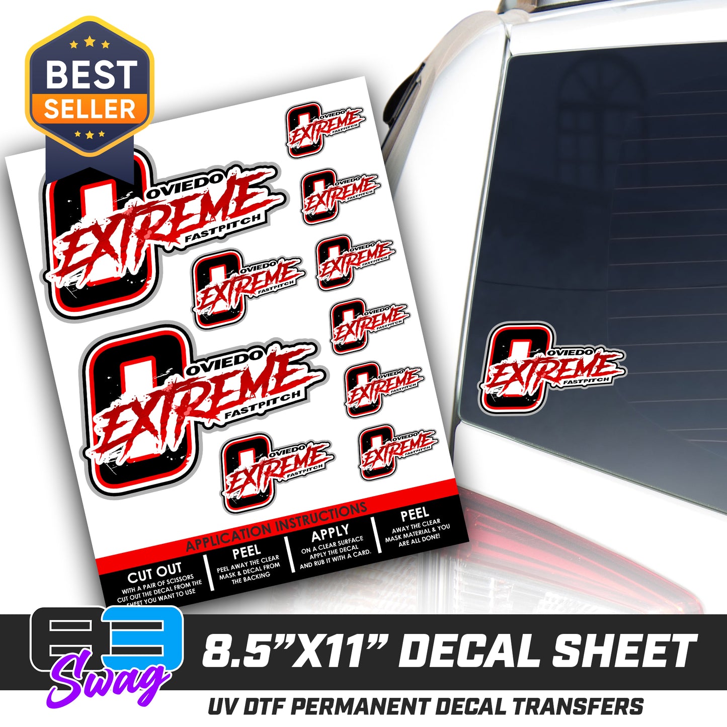 Logo Decal Pack Sheet - Oviedo Extreme Softball