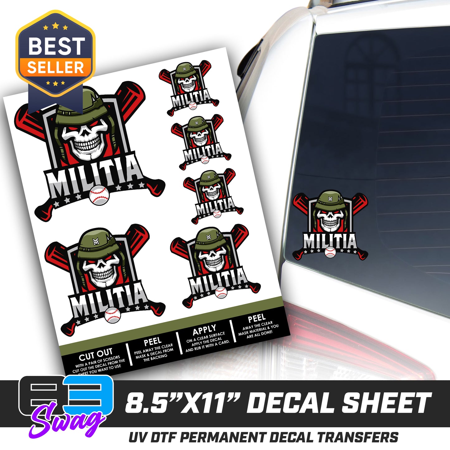 Logo Decal Pack Sheet - Militia Baseball