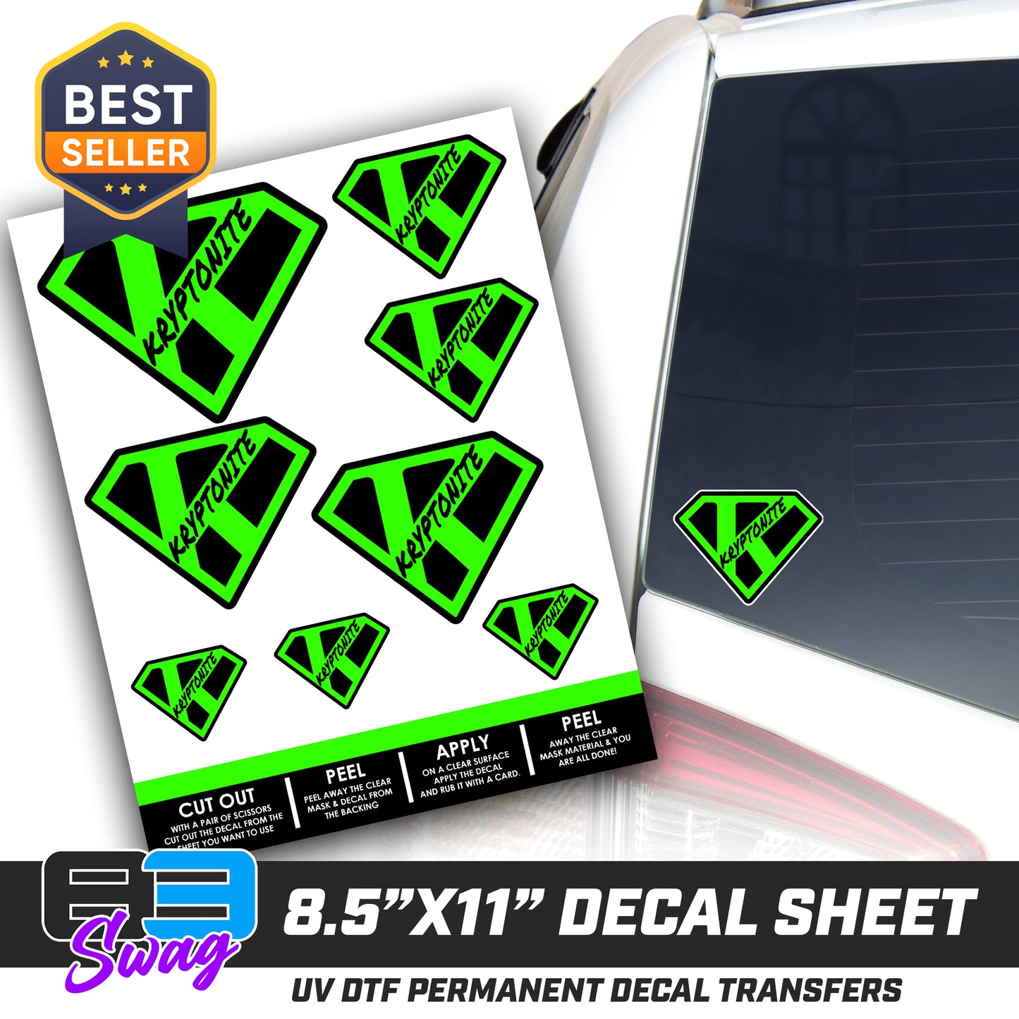 Logo Decal Pack Sheet - Kryptonite Softball