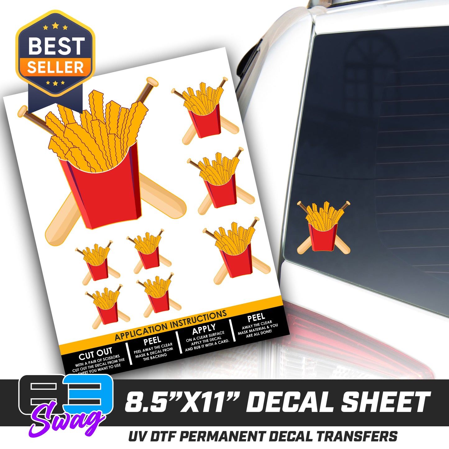 Logo Decal Pack Sheet - Team Rally Fries Baseball