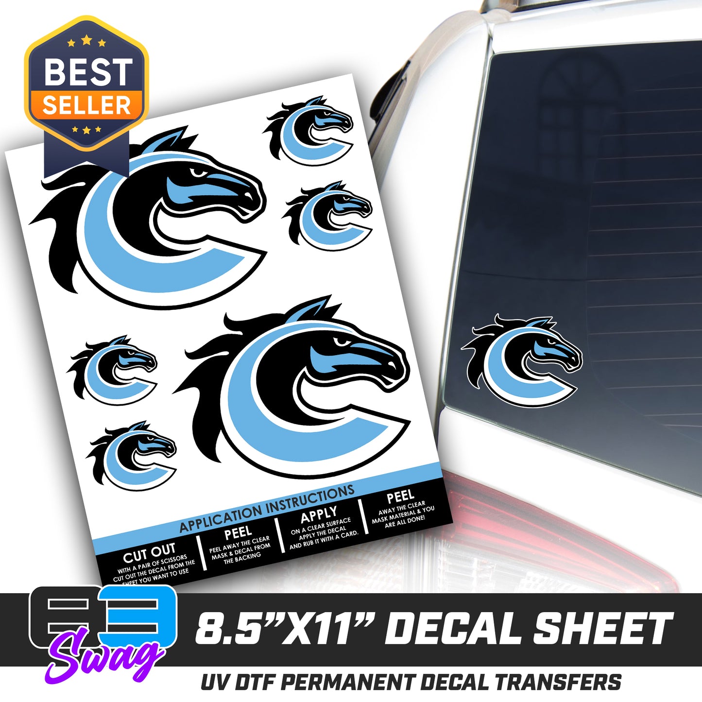 Logo Decal Pack Sheet - Colts Baseball