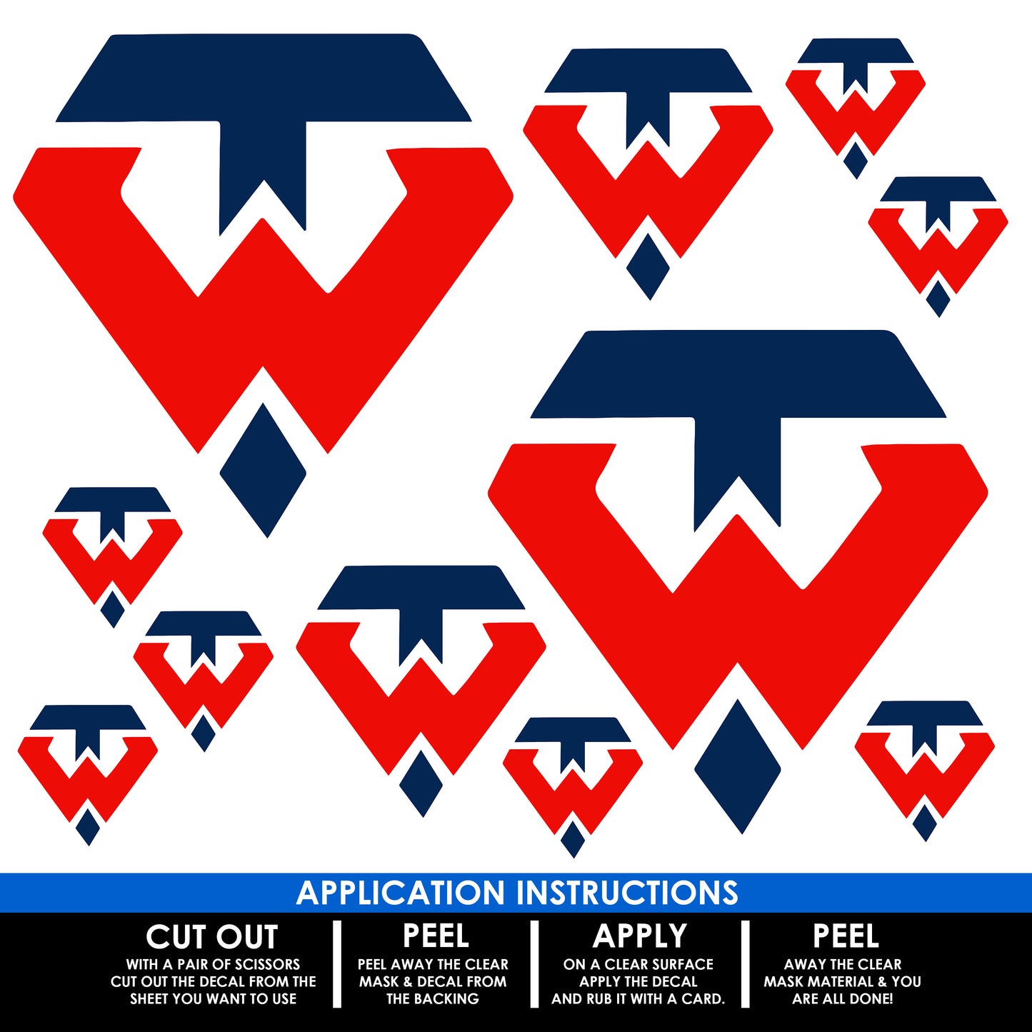 DTF Decal Sheet - 10x10 Sheet - Cut, Peel & Stick! - Tampa Warriors Baseball