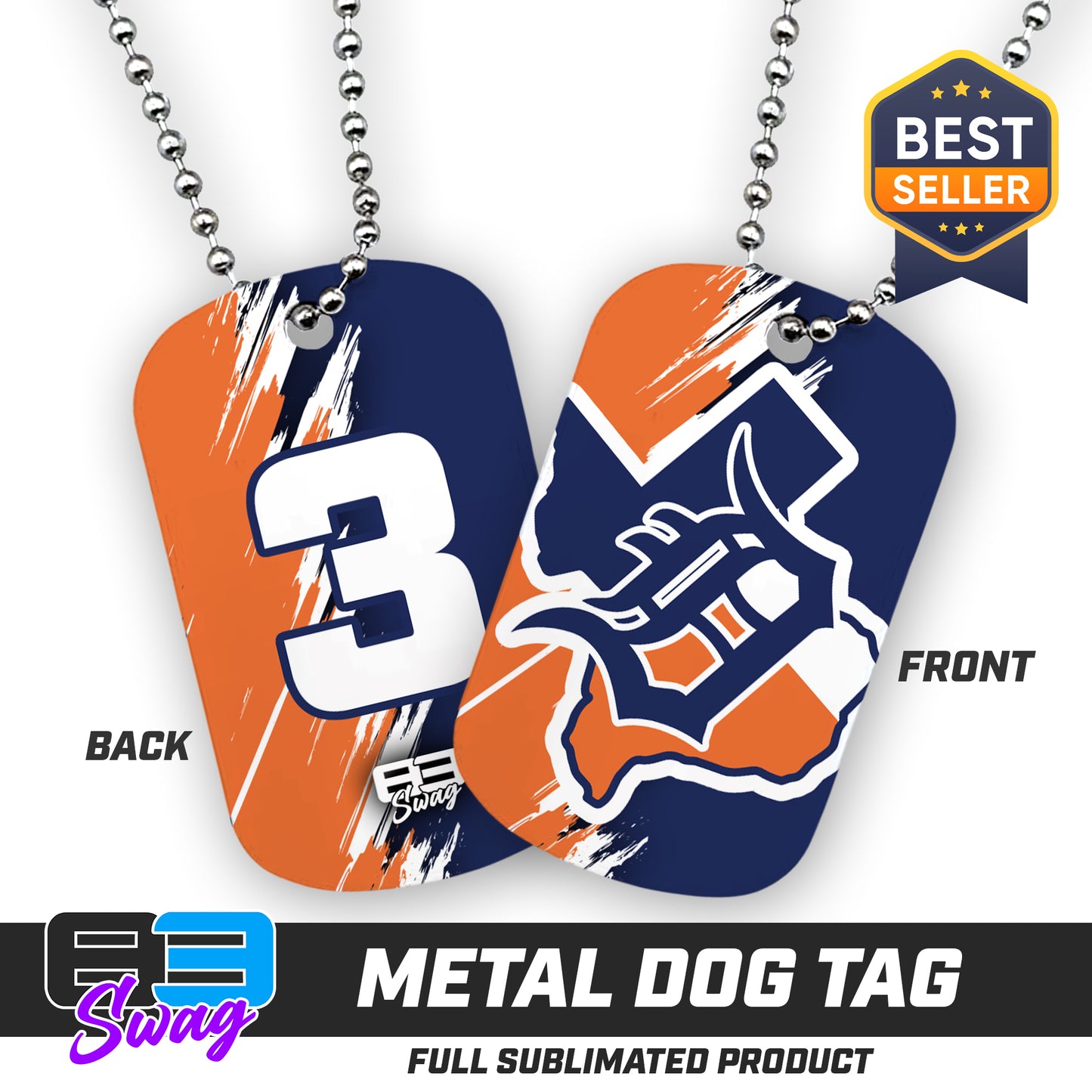 Double Sided Dog Tag - Dallas Tigers Baseball