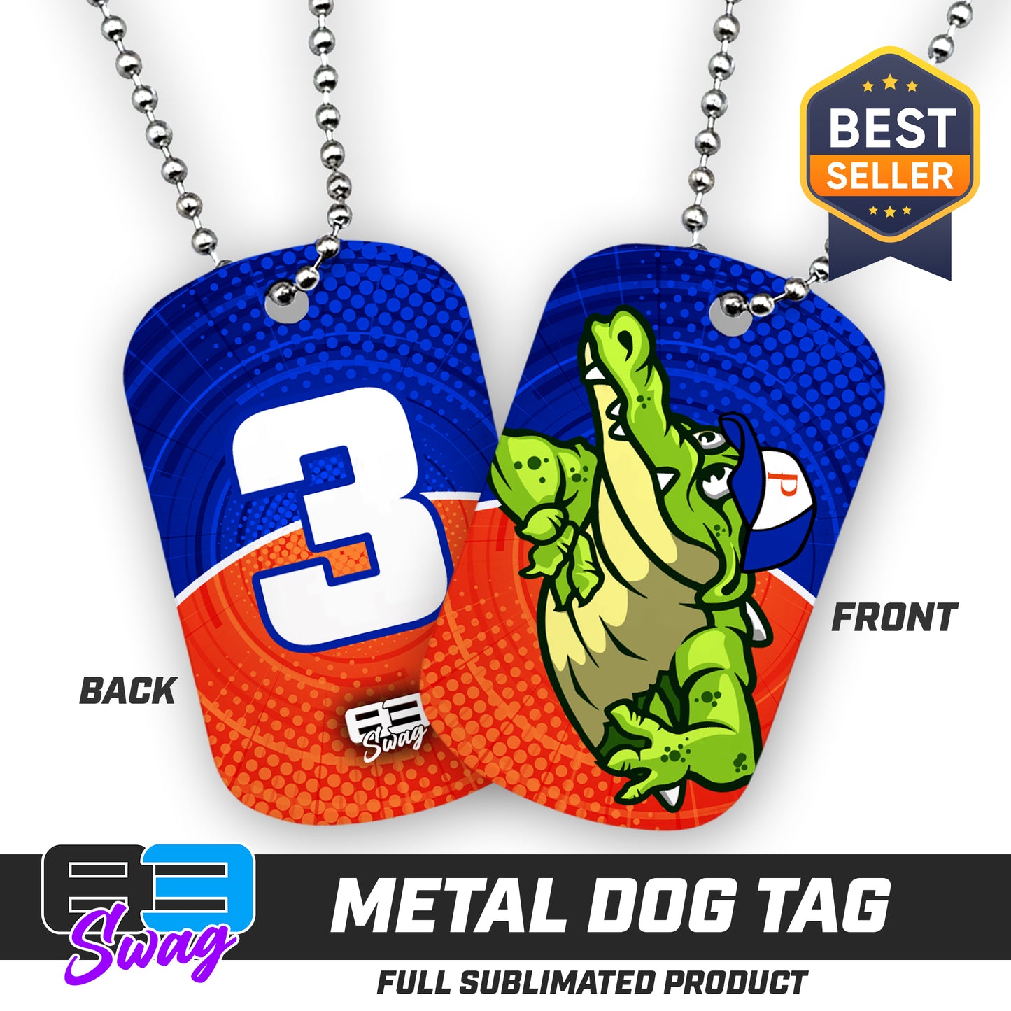 CUSTOM - Double Sided Dog Tag - Palatka TailGators Baseball